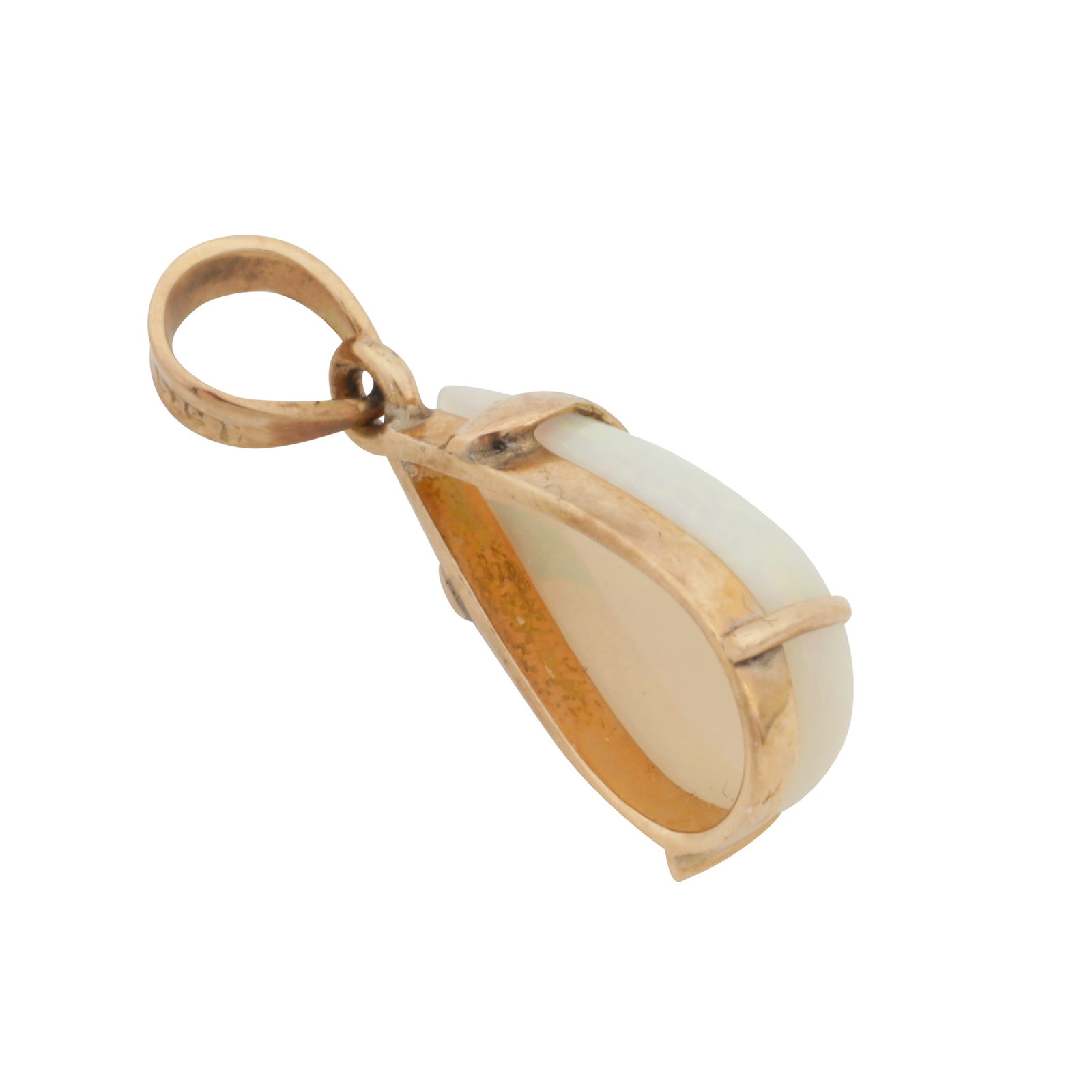 An opal drop pendant Yellow metal - 2