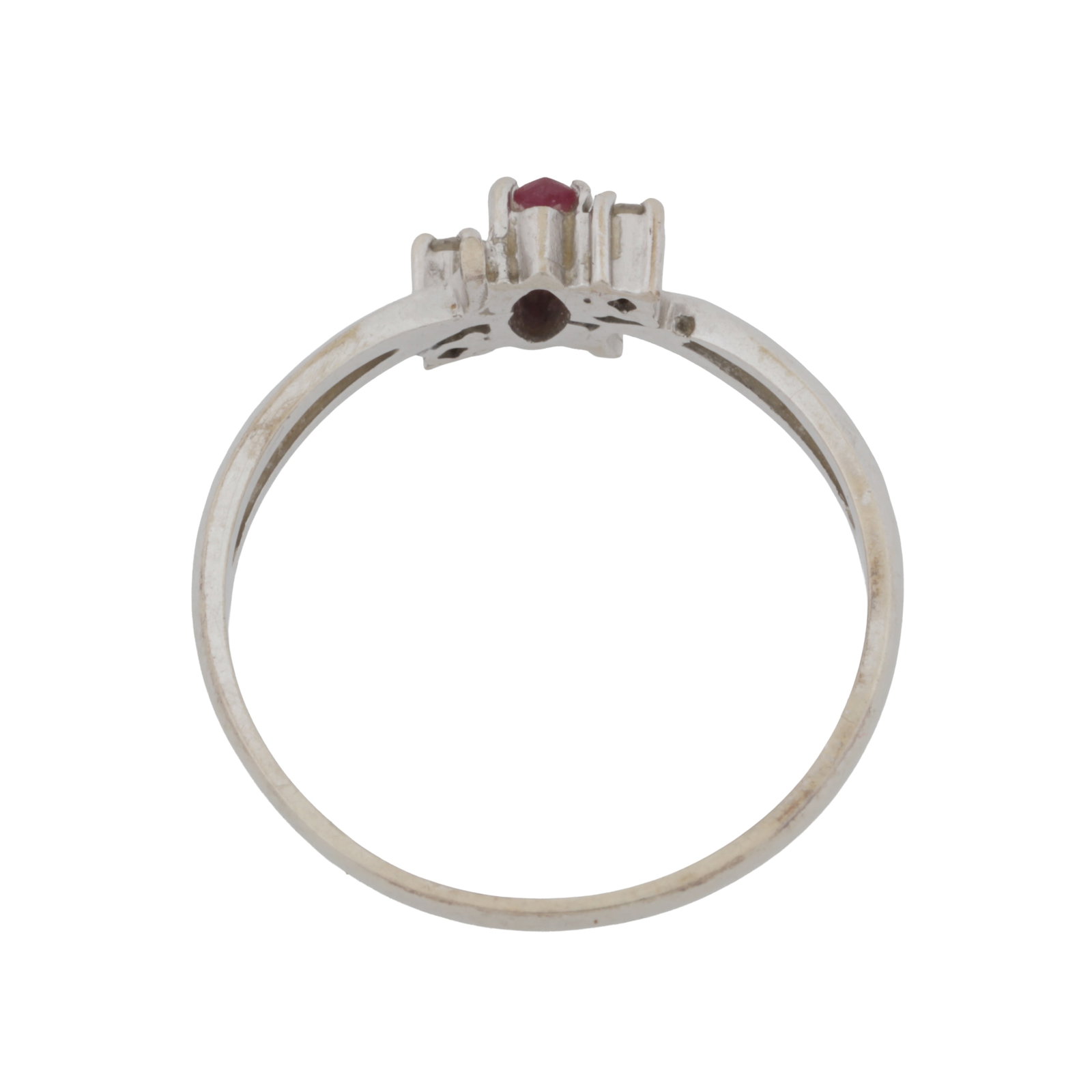 A ruby and sapphire ring White metal - 3