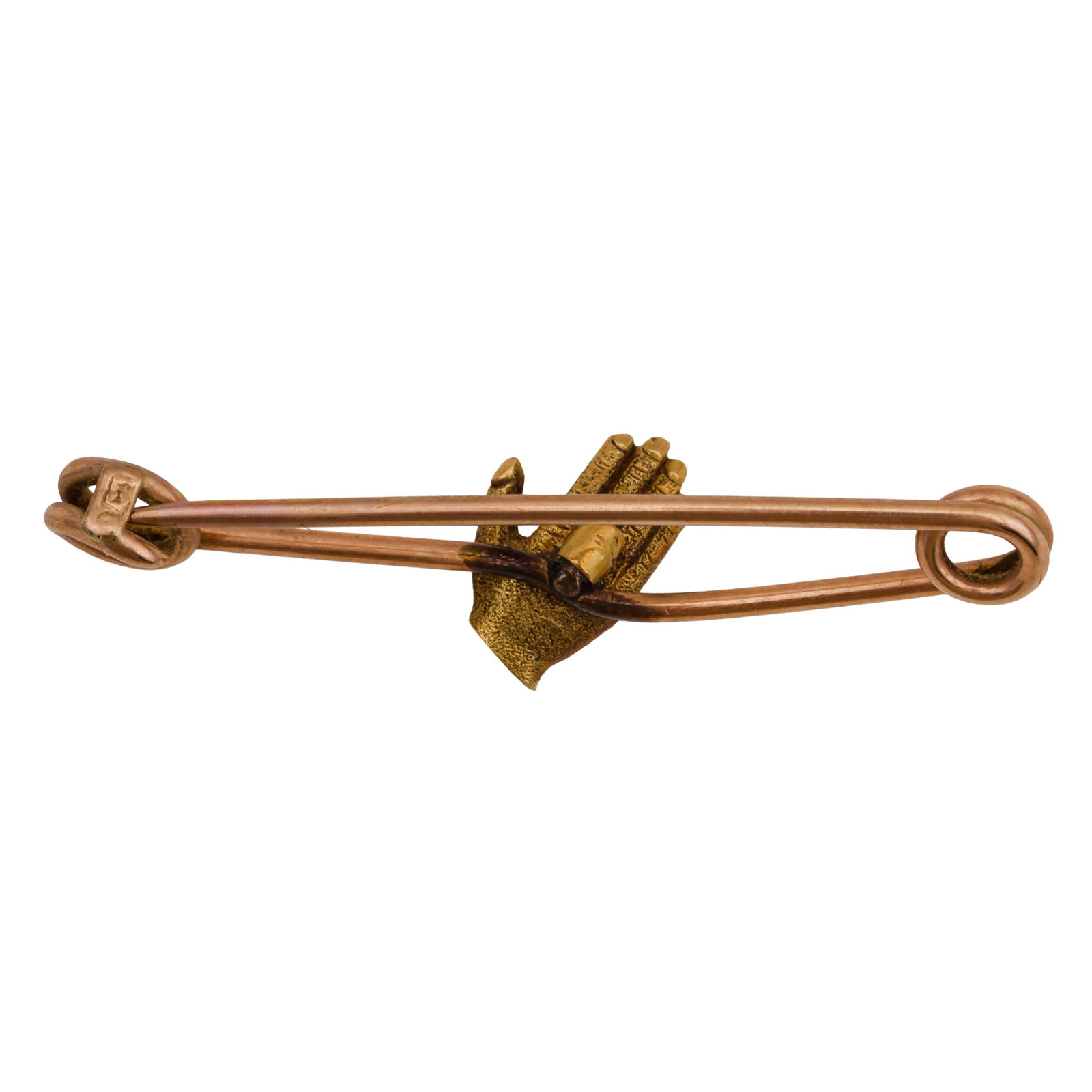 A Red Hand of Ulster pin brooch Yellow metal - 2