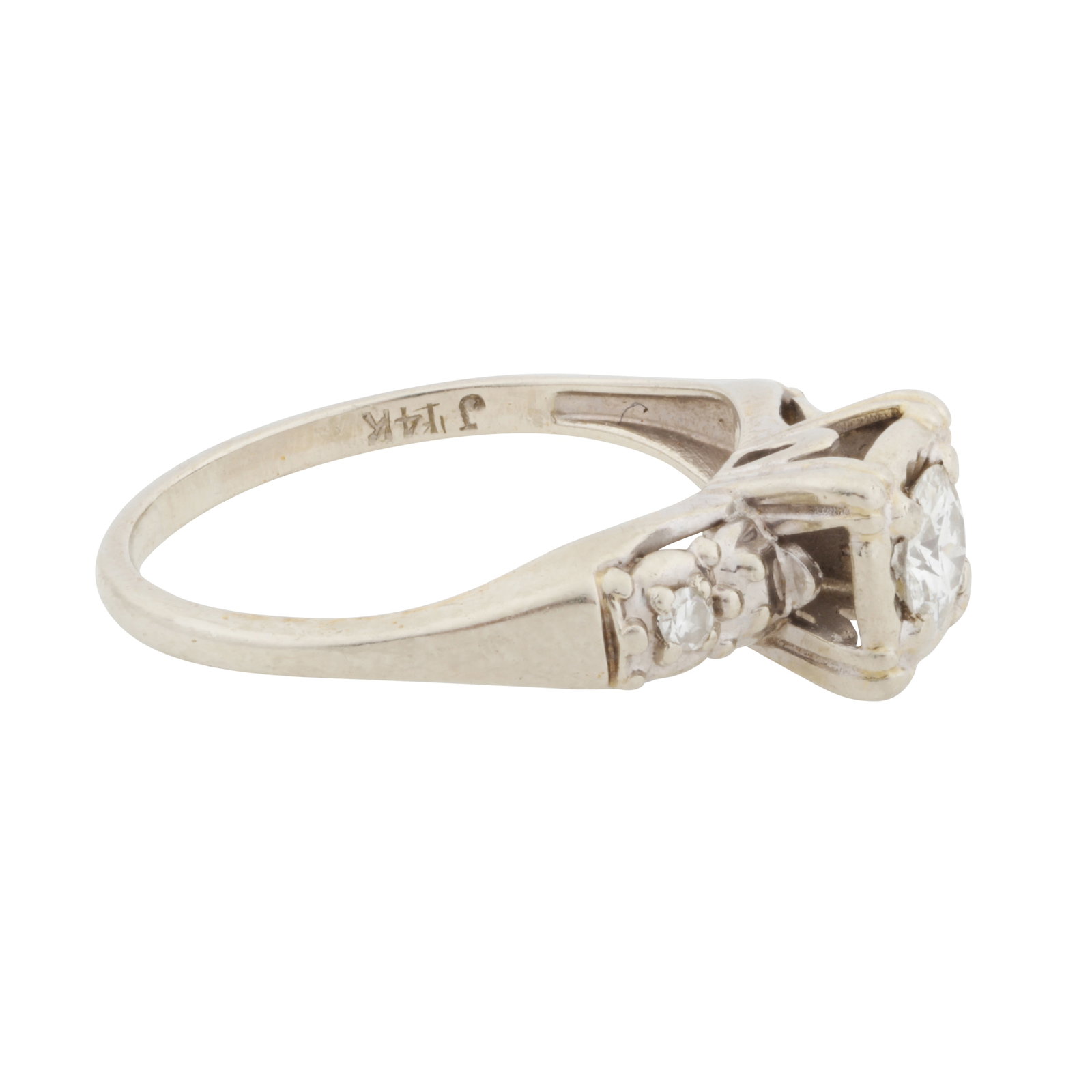 A diamond three stone ring White metal - 2