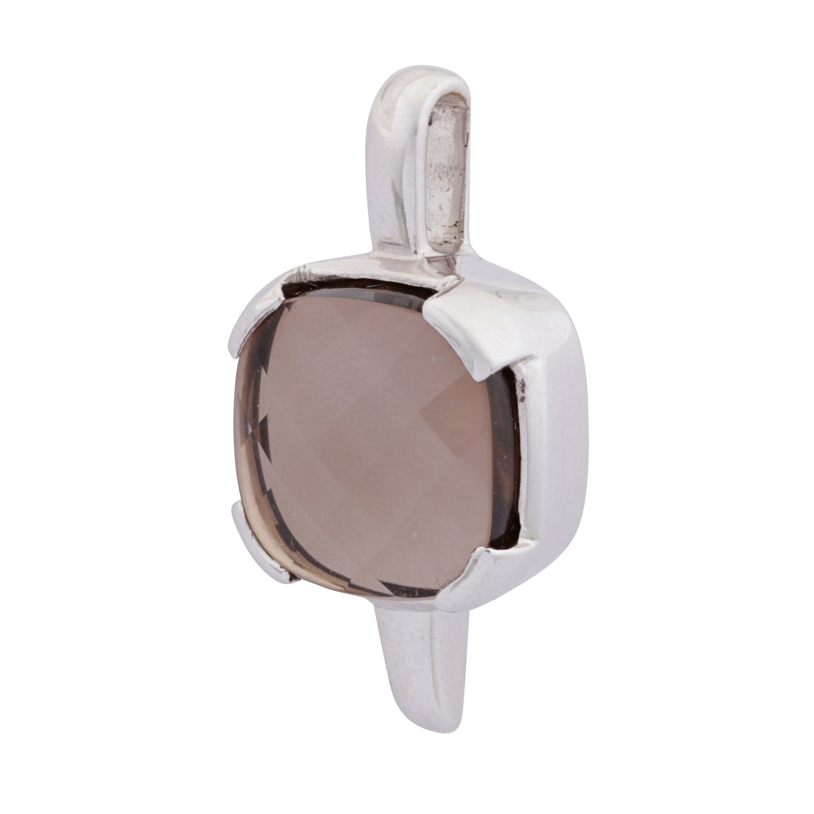 A smoky quartz pendant White metal - 2