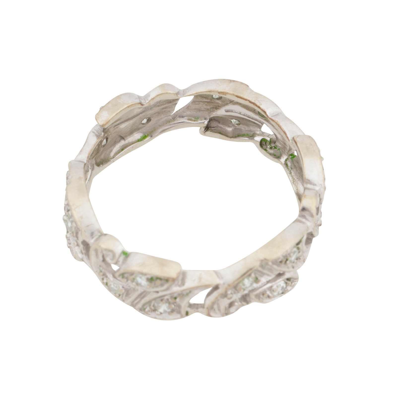 A diamond floral band White metal - 3