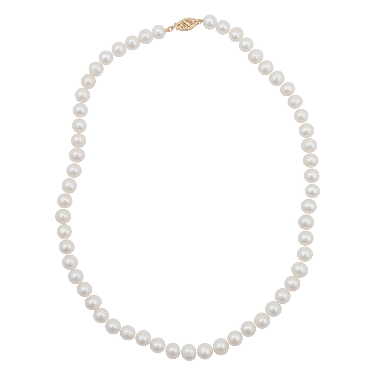 A single strand pearl necklace Yellow metal - 2