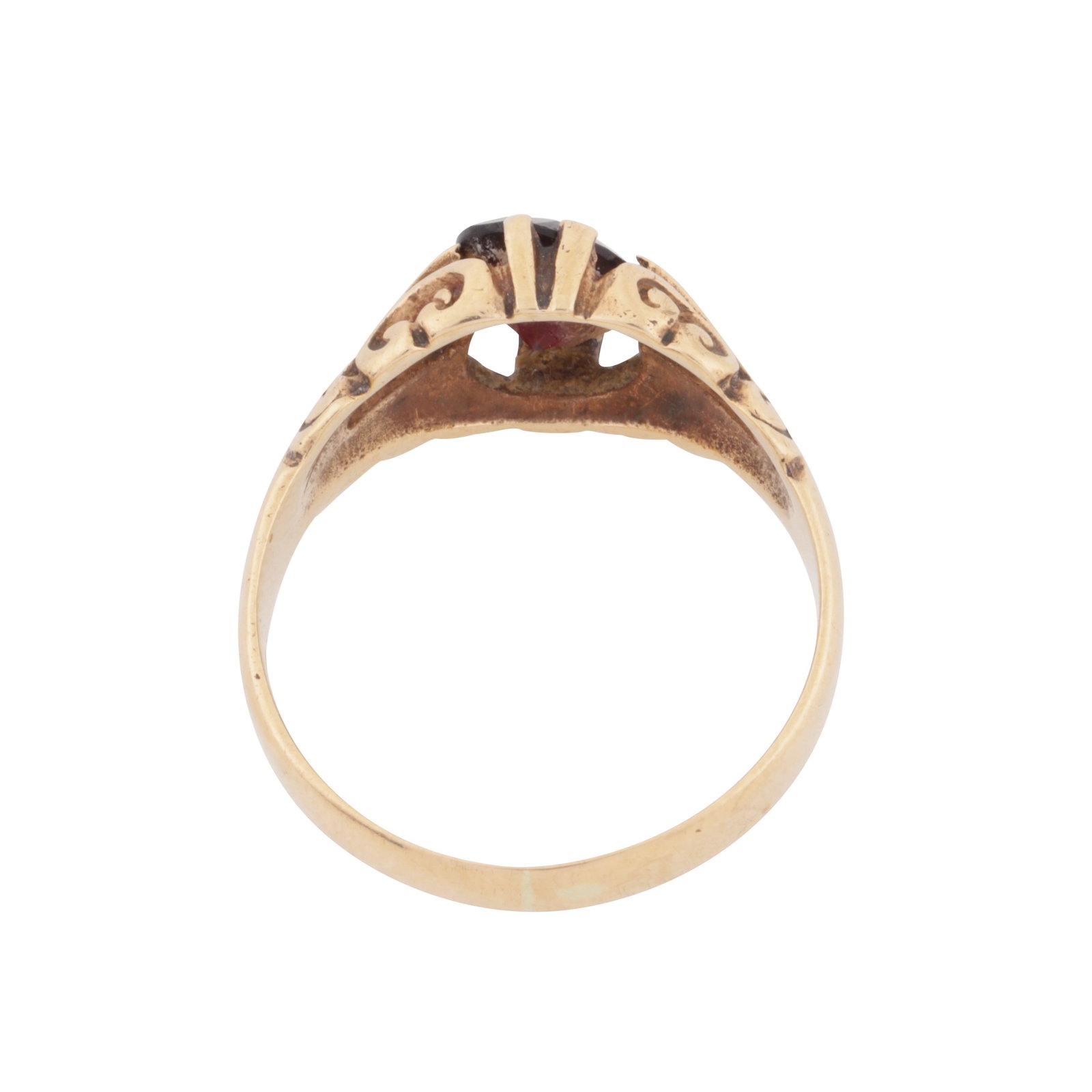 A single-stone garnet ring, circa 1974 9ct yellow gold - 3