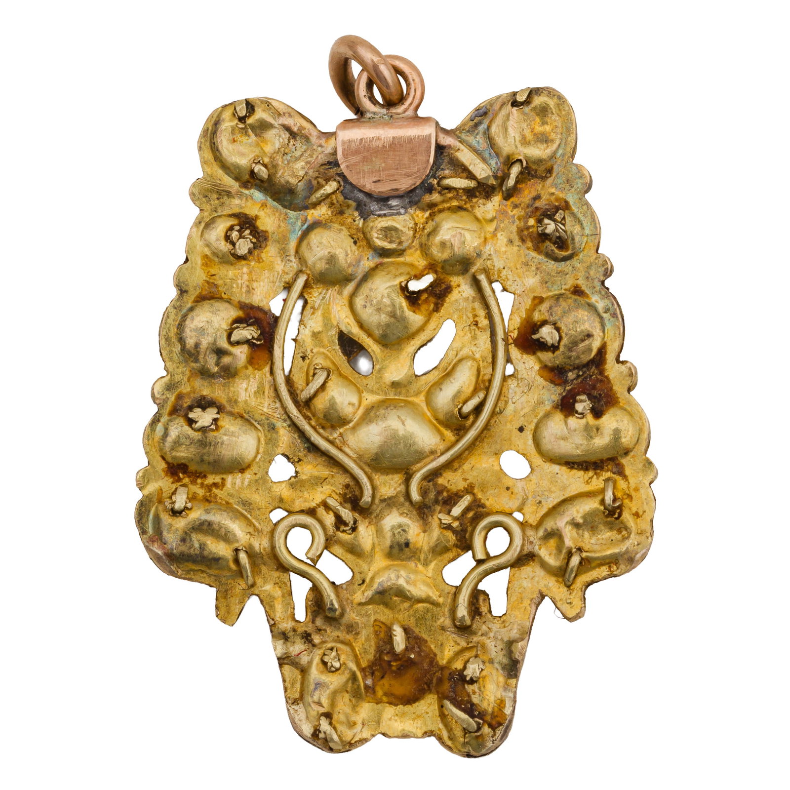 An emerald pendant Yellow metal - 2