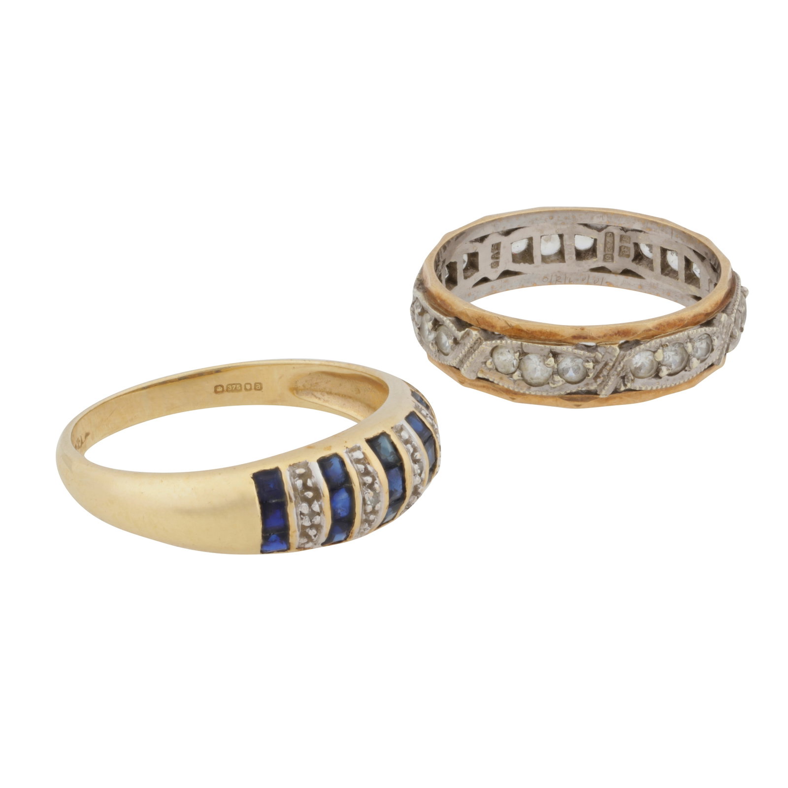 Two rings 9ct yellow and white gold - 2