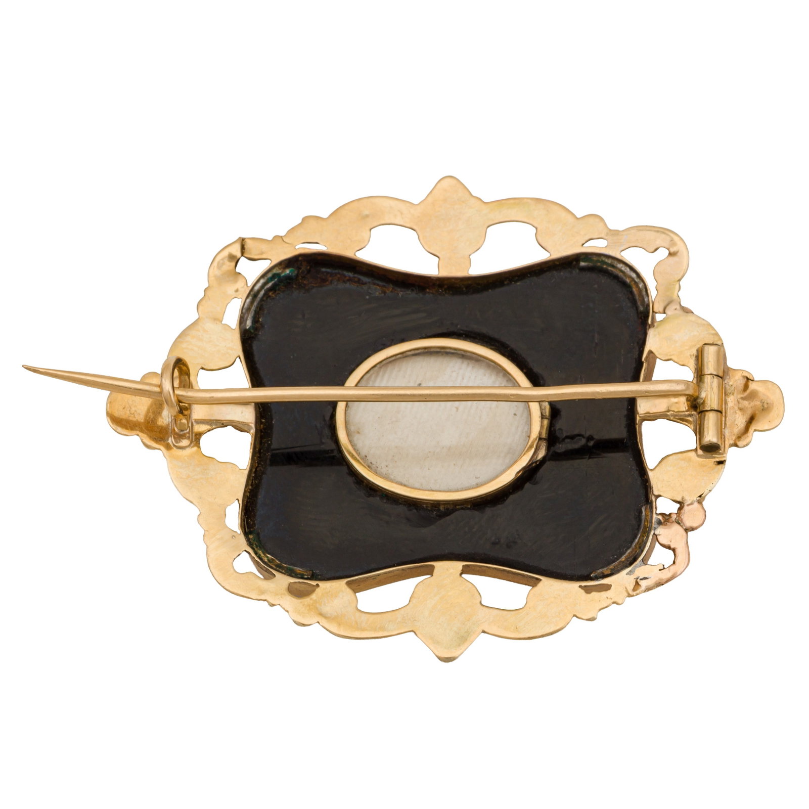 A Victorian memorial brooch Yellow metal - 2