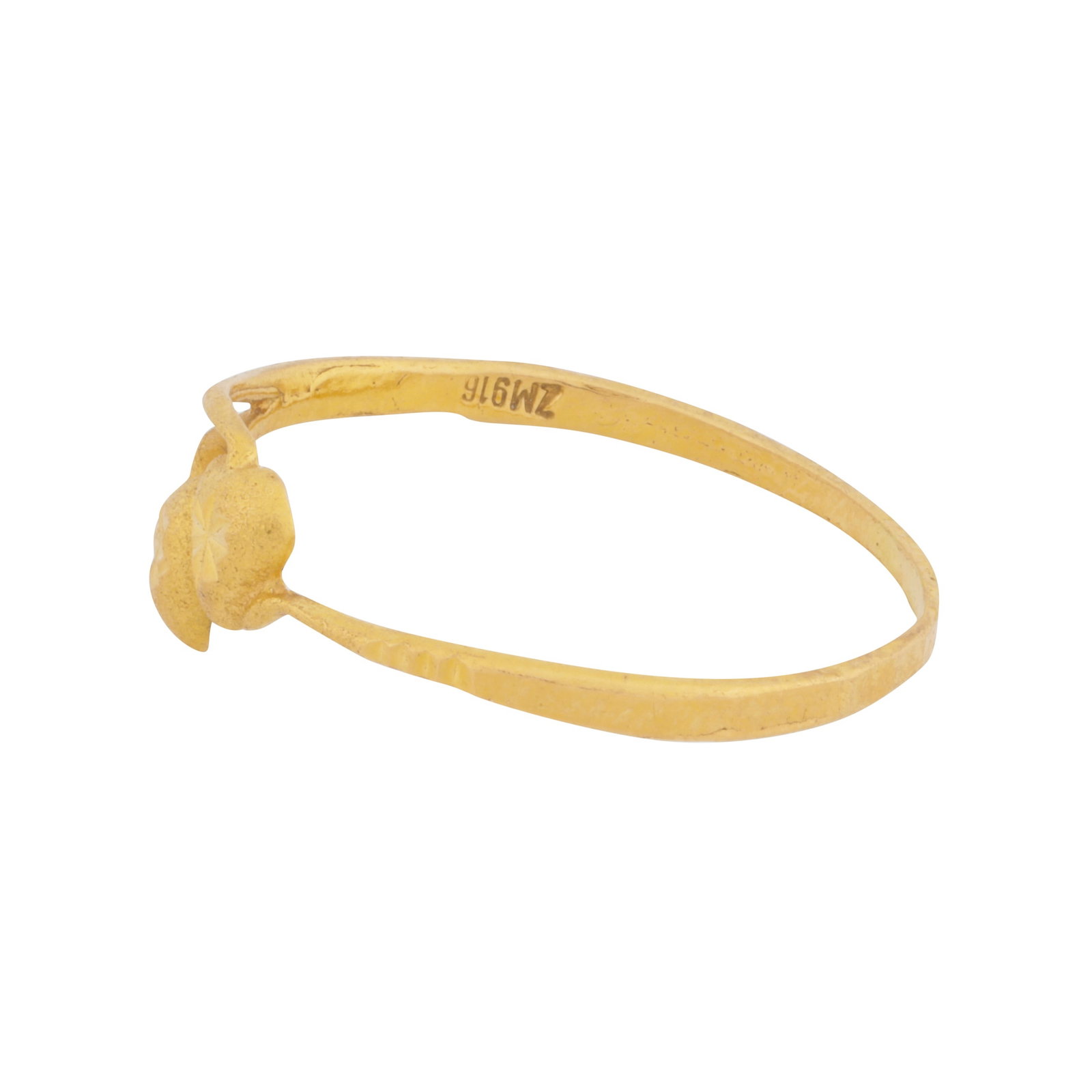 A double heart ring Yellow metal - 2