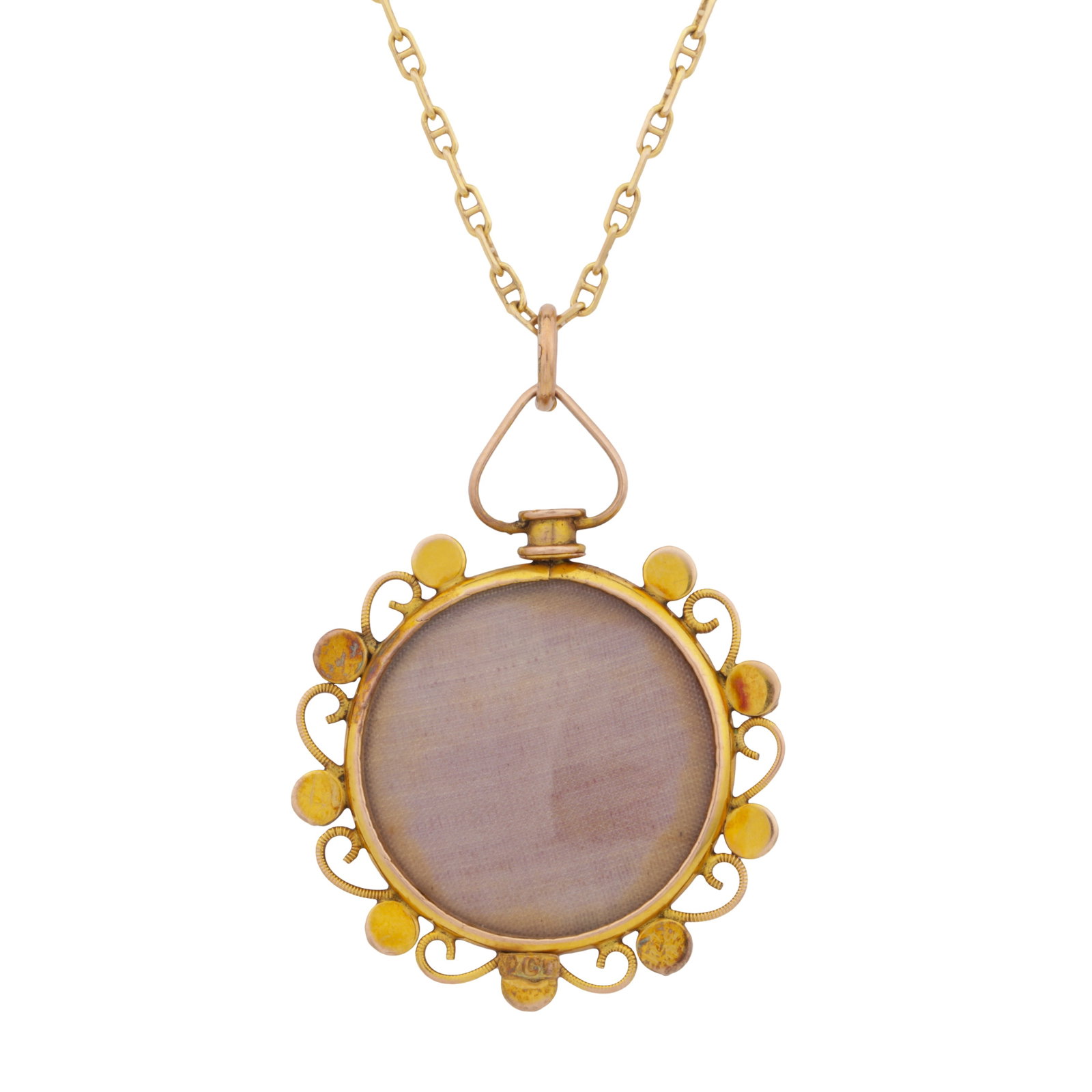 A turquoise and pearl pendant necklace Yellow metal - 3