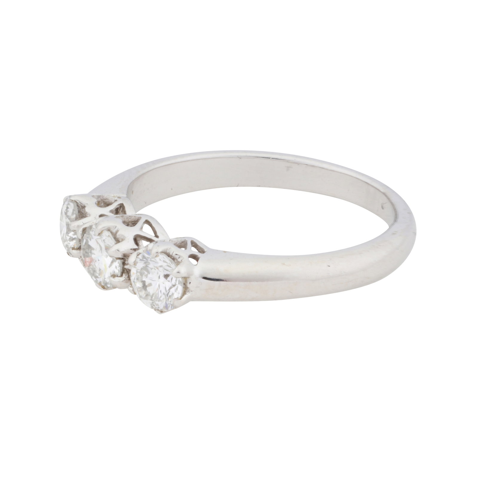 A three-stone diamond ring, circa 2002 18 carat white gold - 3