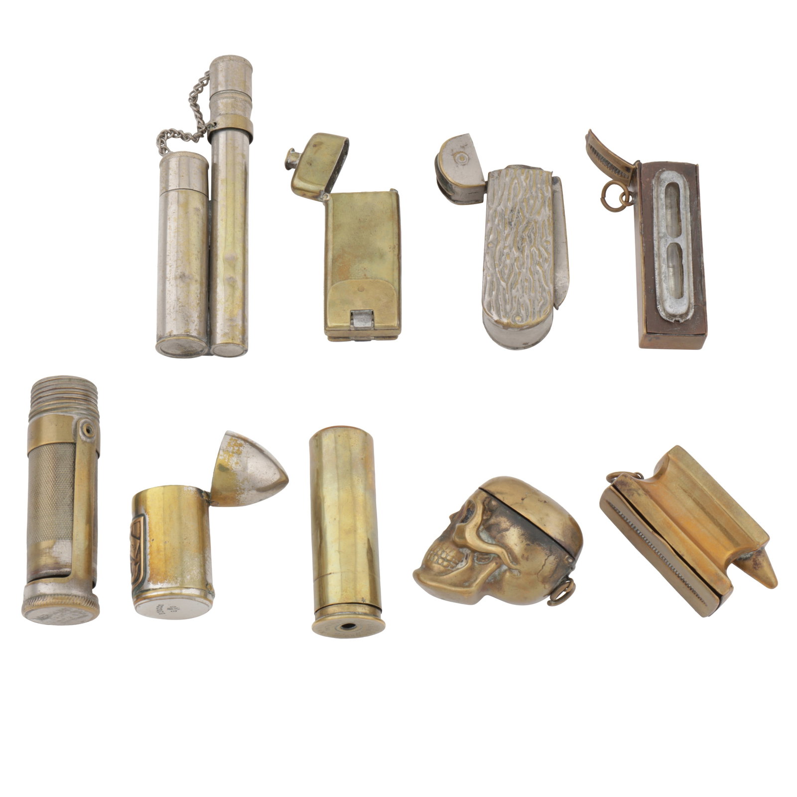 A mixed group of brass vesta cases - 2