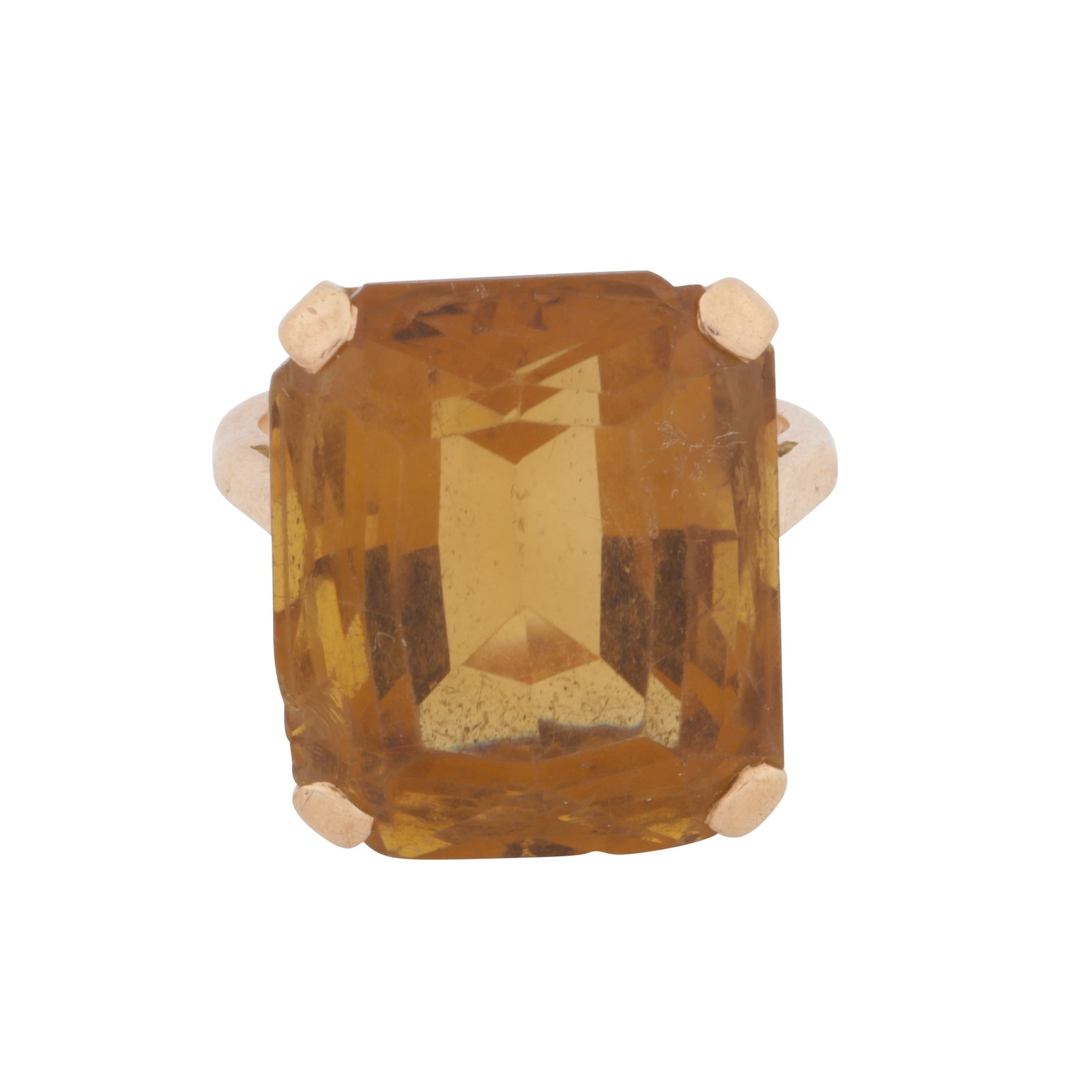A single-stone citrine ring Yellow metal (1 of 3)