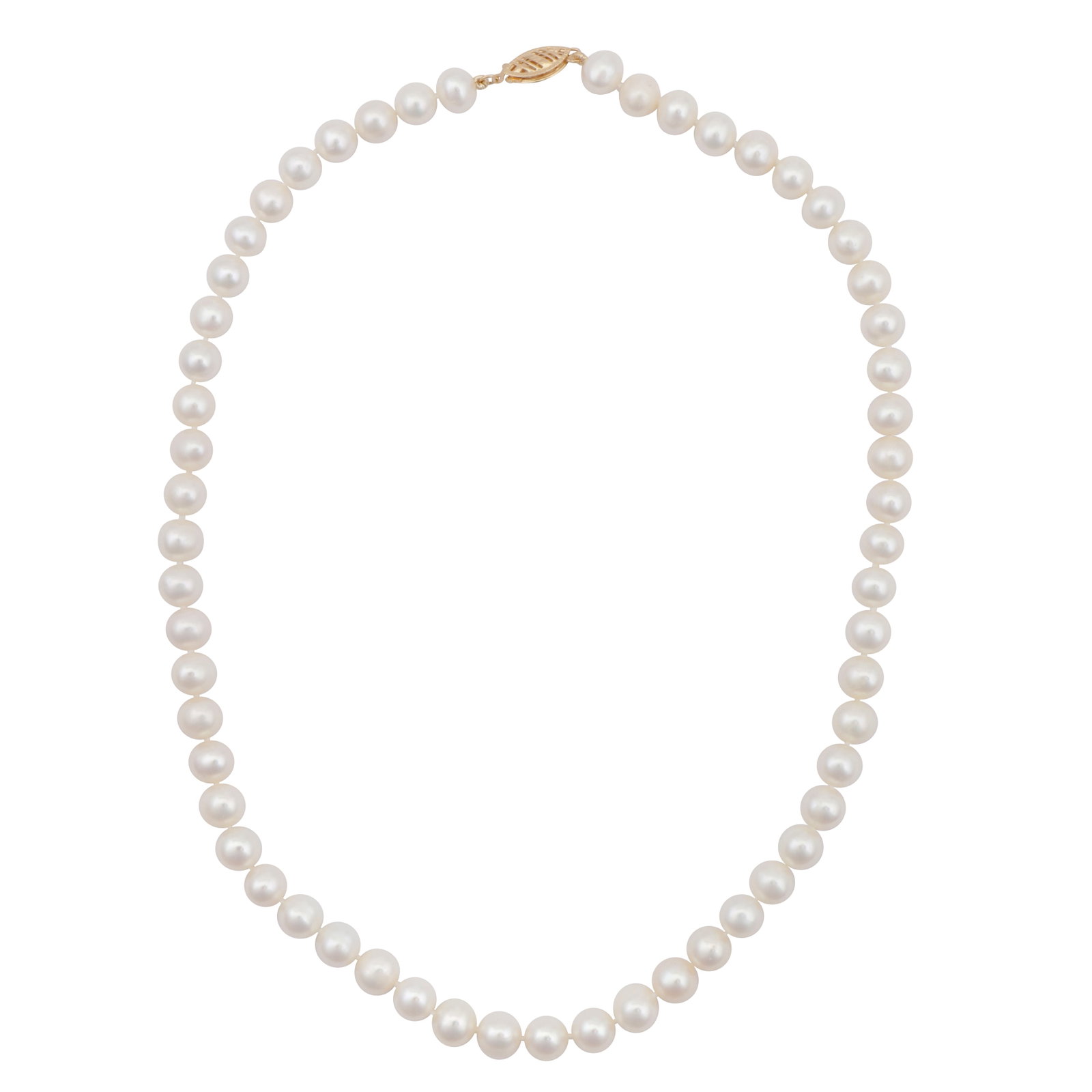 A single strand pearl necklace Yellow metal - 2