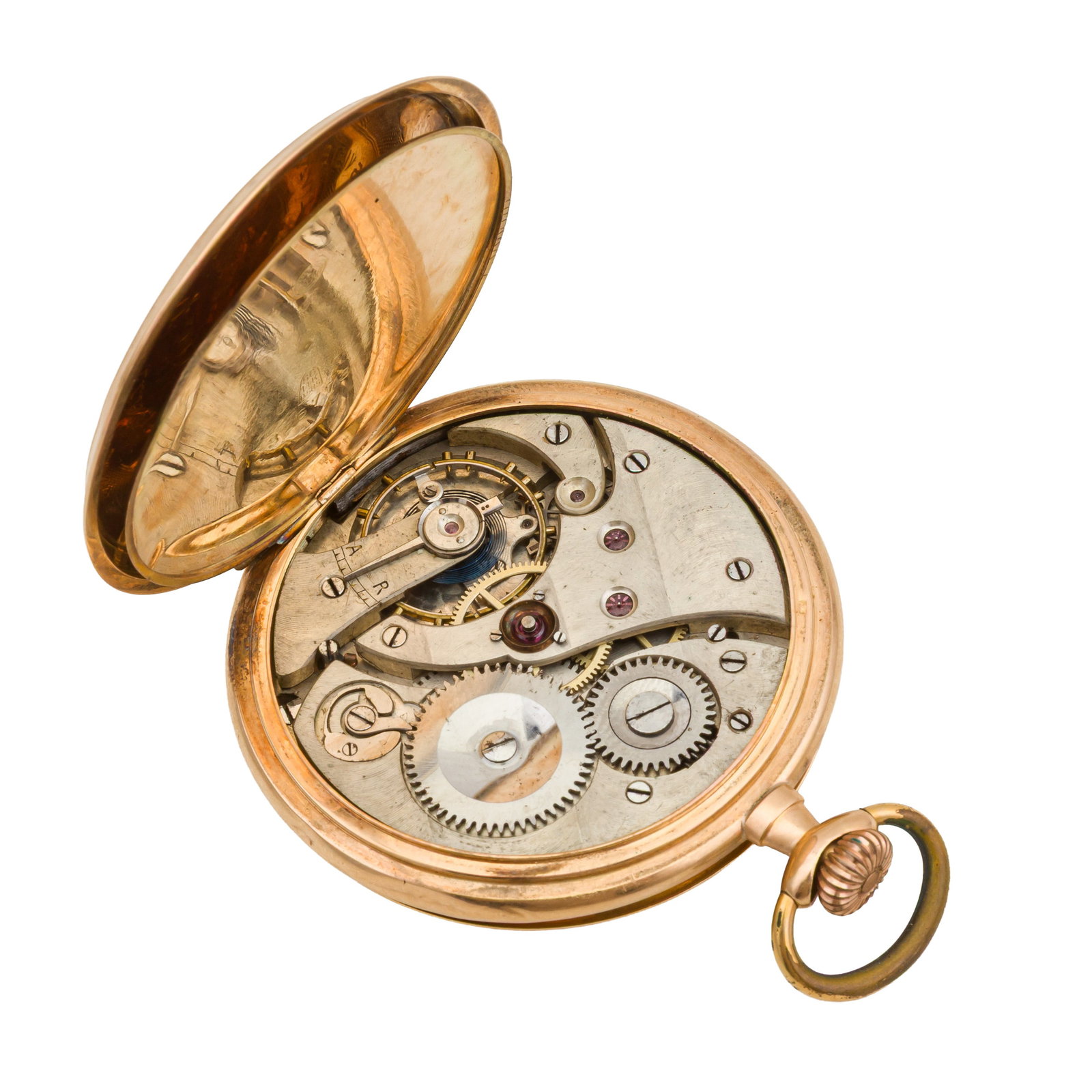 Moulinet Full Hunter Pocket Watch 14k gold - 5