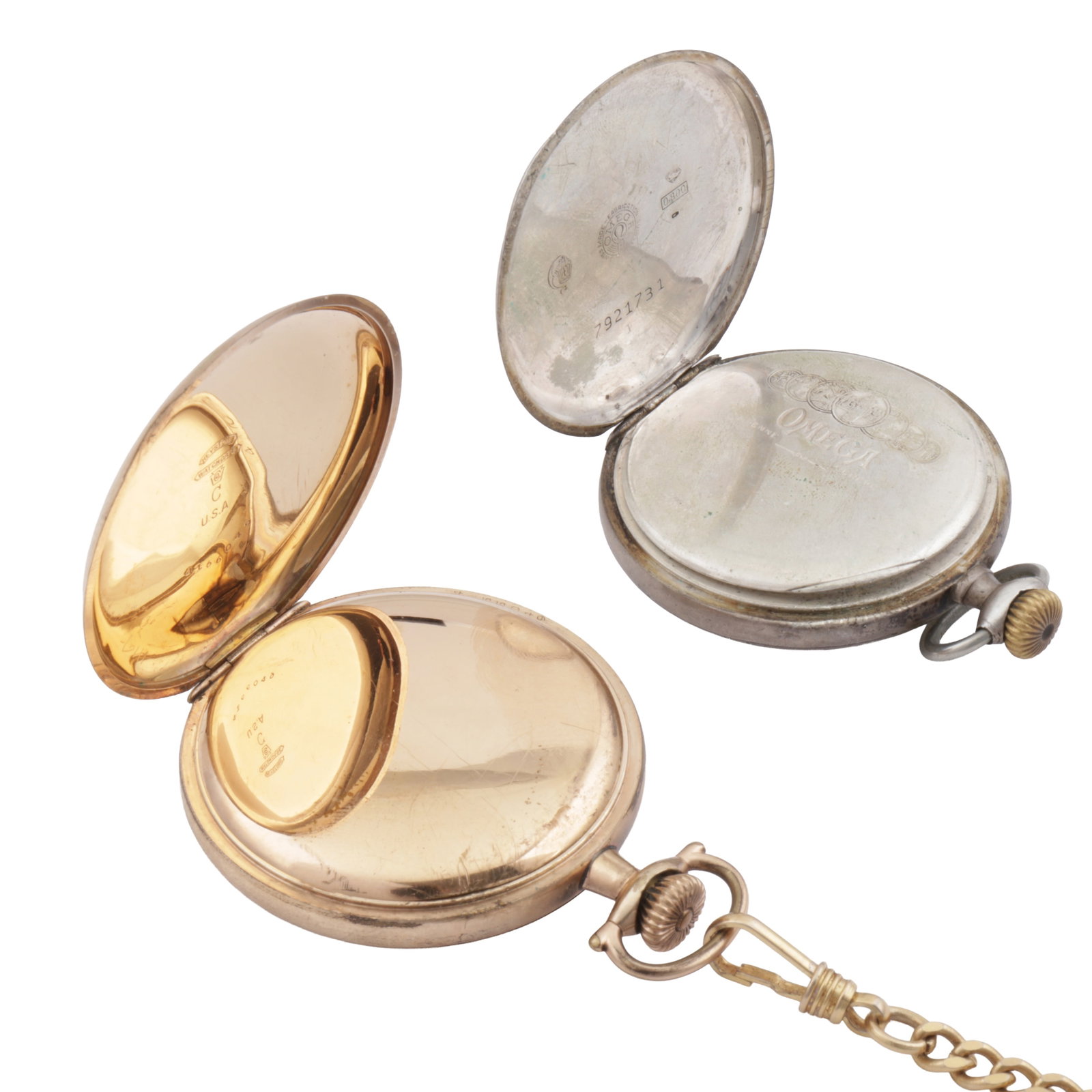 A Doxa nickel cased keyless wind open-faced Goliath pocket watch Together with an Omega silver cased - 3