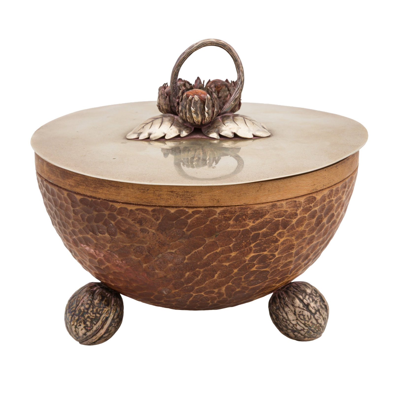 An early to mid-20th century unmarked silver mounted wooden bowl, probably continental - 2