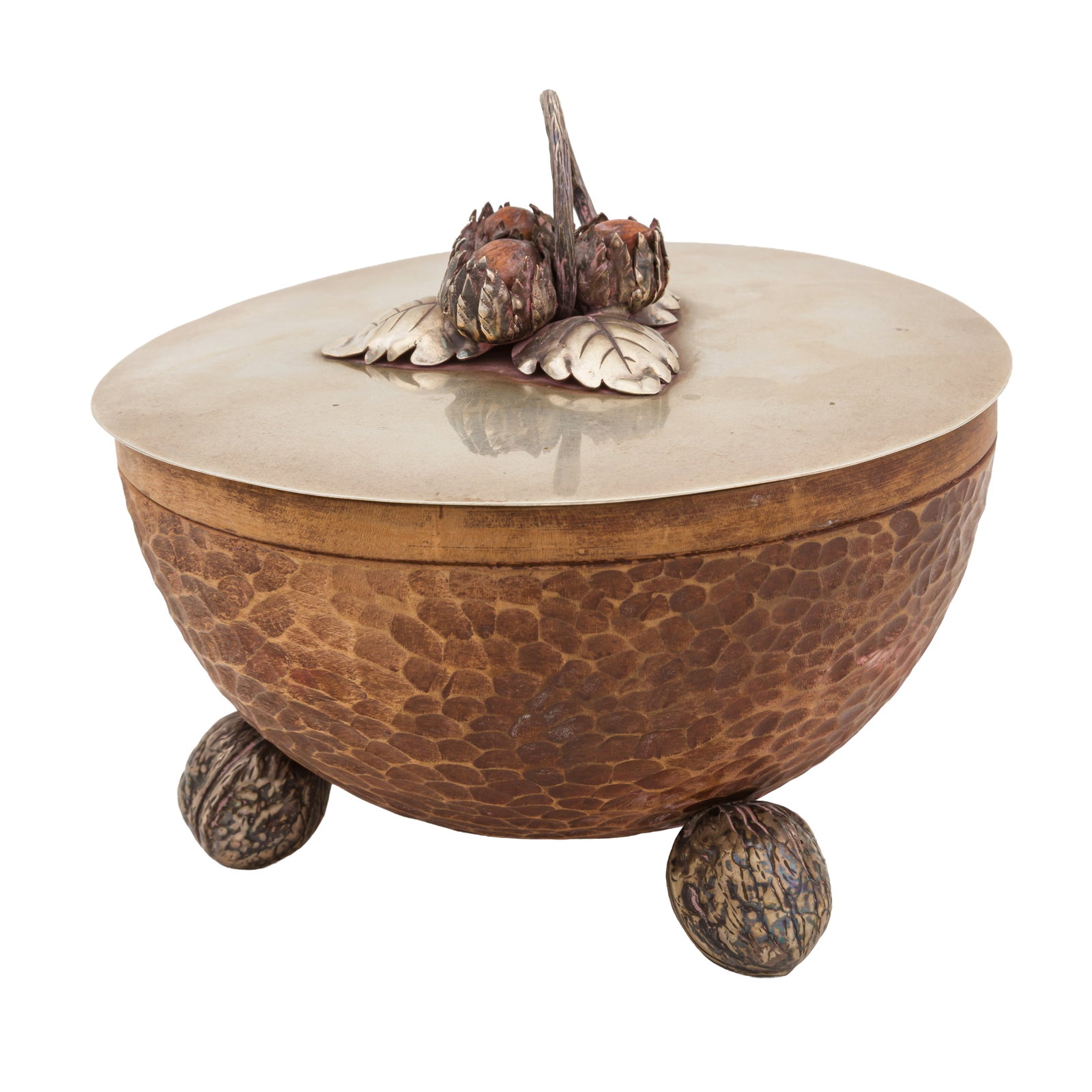 An early to mid-20th century unmarked silver mounted wooden bowl, probably continental - 3