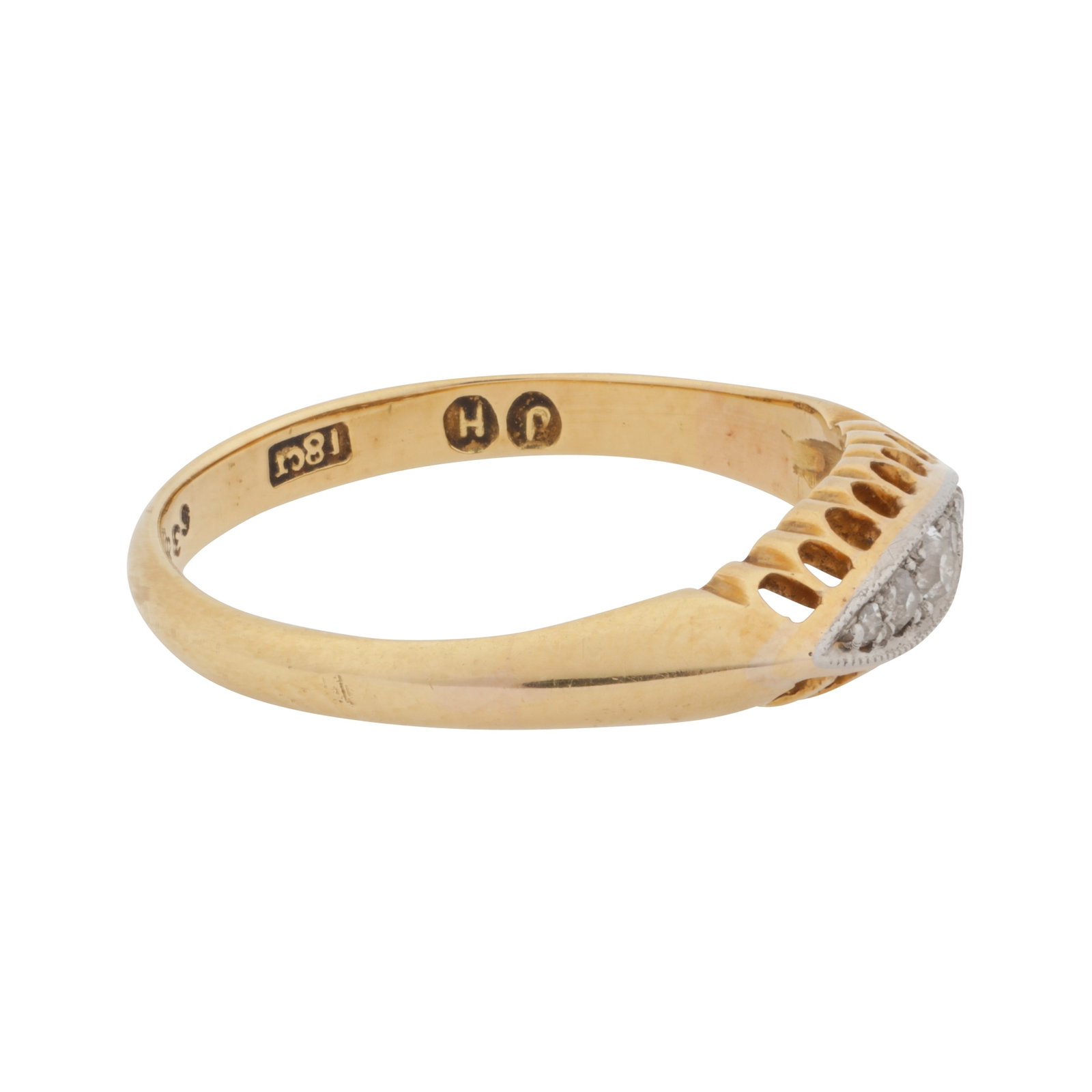 A diamond five stone ring Yellow metal - 2