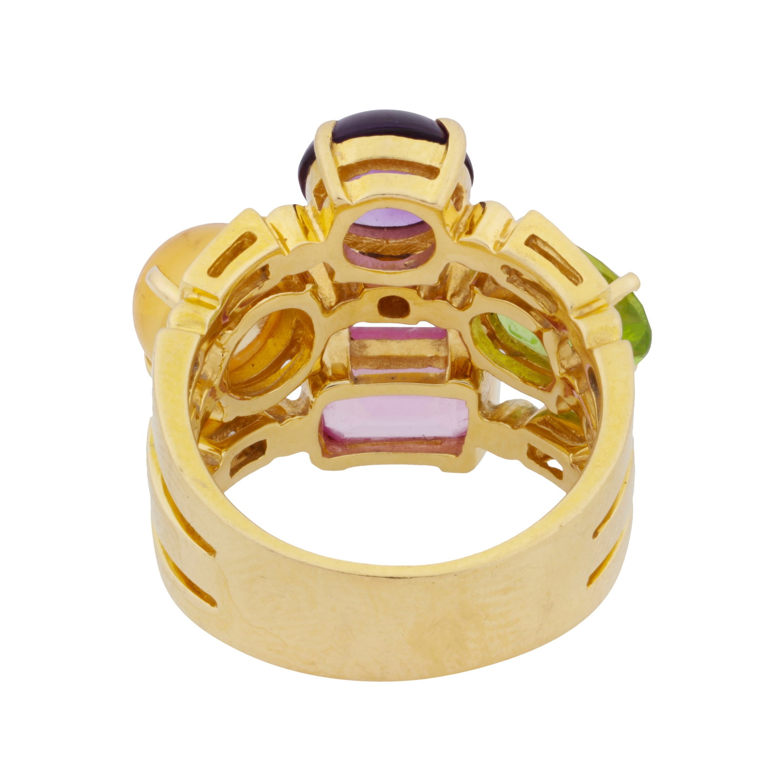 A multi gem-set dress ring Yellow metal - 4