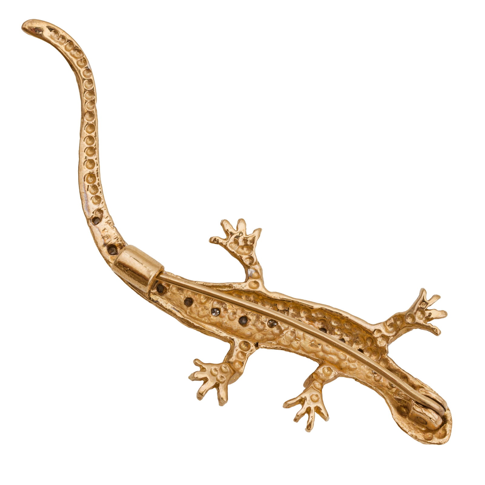 A gecko gem-set brooch Yellow and white metal - 2