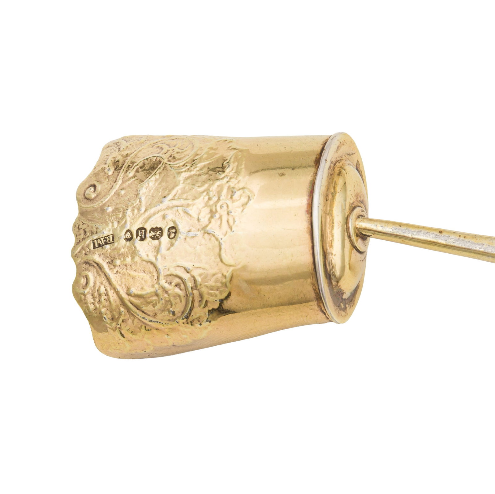 London 1823 by Robert Mitchell or Rebecca Merfield A George IV sterling silver gilt caddy spoon - 2
