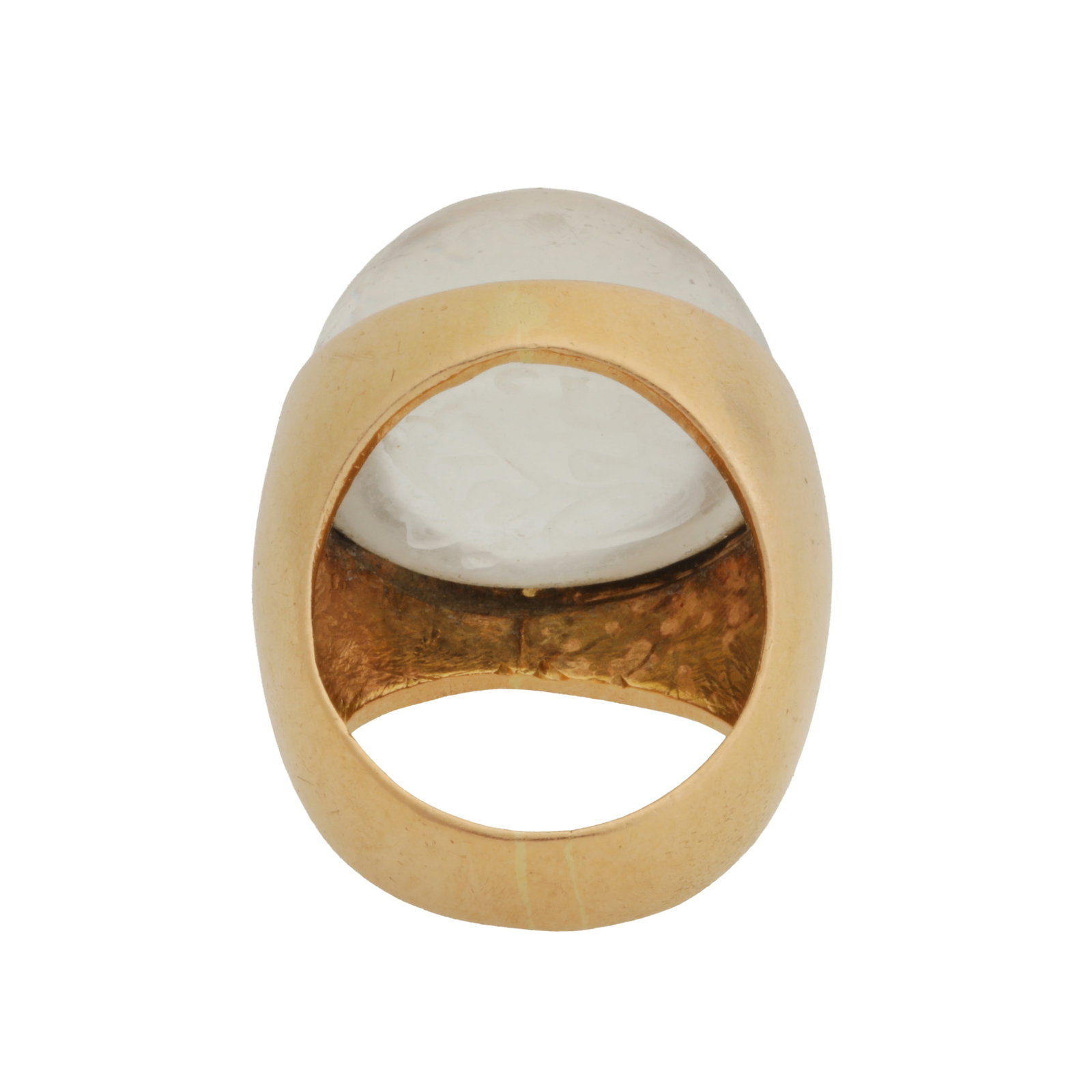 A rock crystal single stone ring Yellow metal - 4
