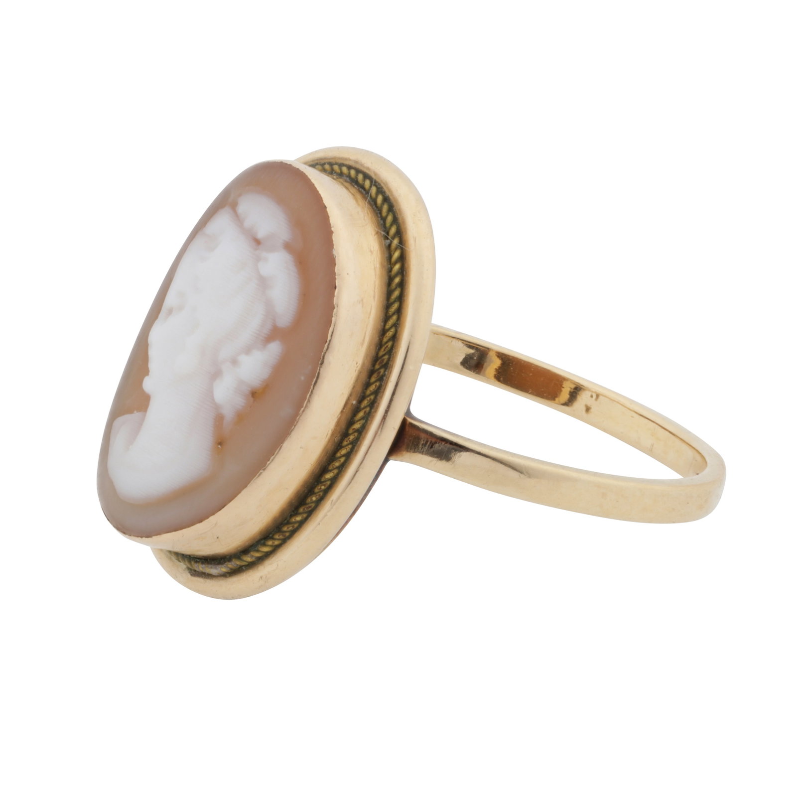 A cameo ring Yellow metal - 2