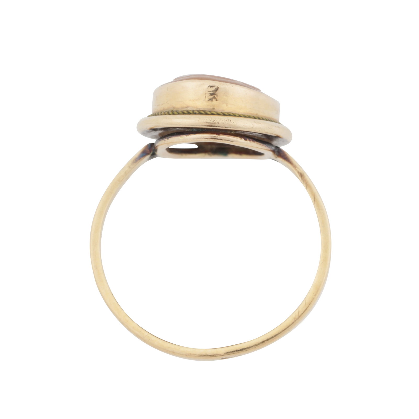 A cameo ring Yellow metal - 3