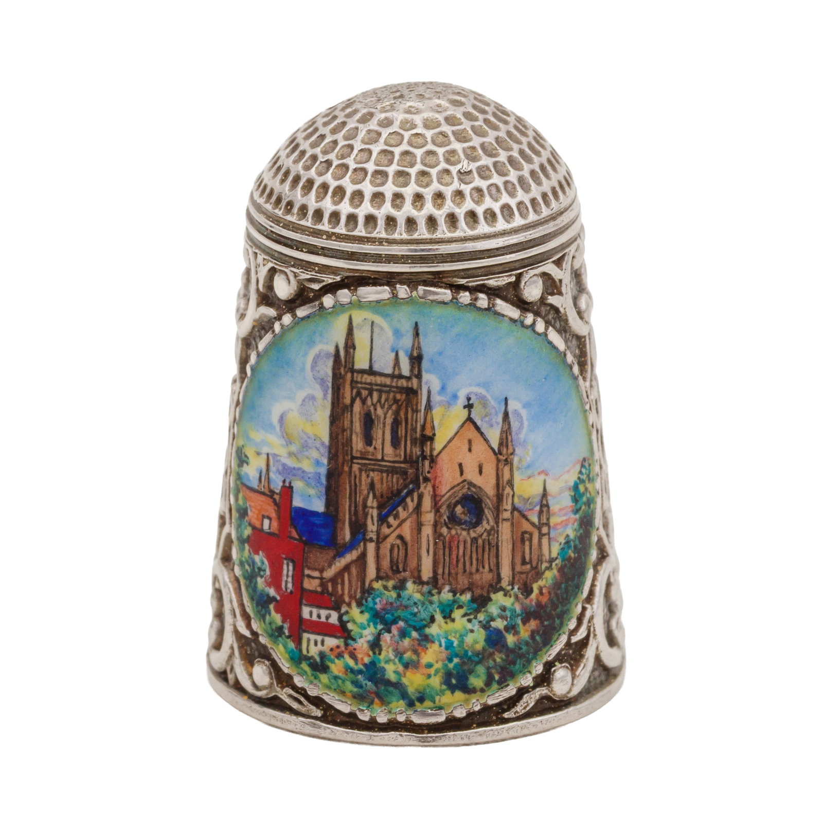Birmingham 1978 by Peter Swingler An Elizabeth II silver and enamel thimble (1 of 3)