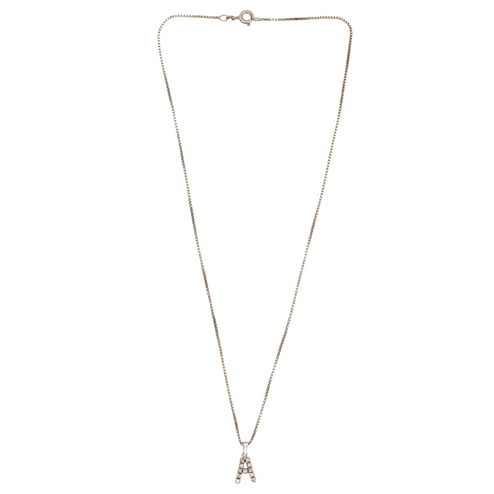A letter pendant necklace White metal - 2