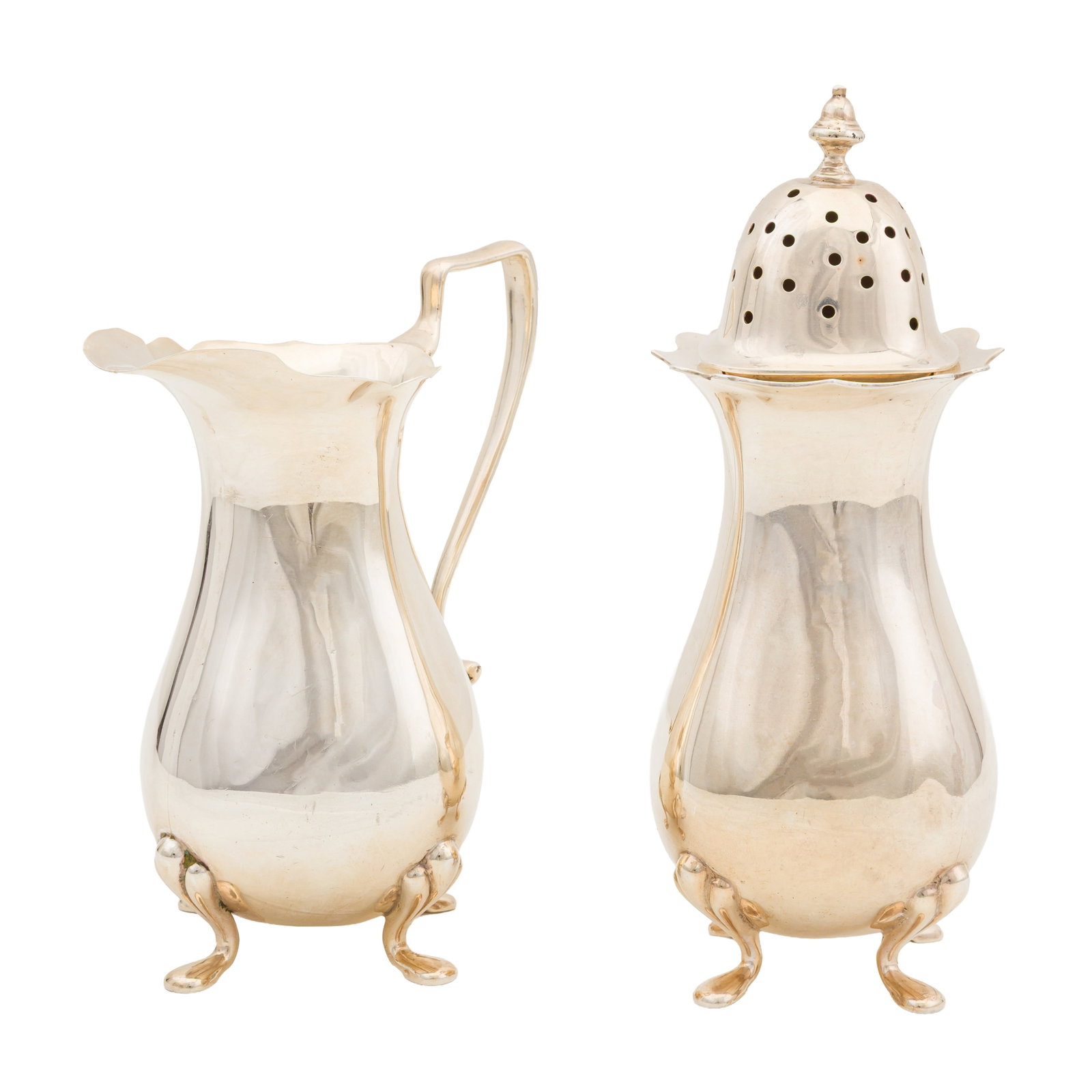 Sheffield 1911 by Walker and hall A George V sterling silver sugar caster and cream jug - 4