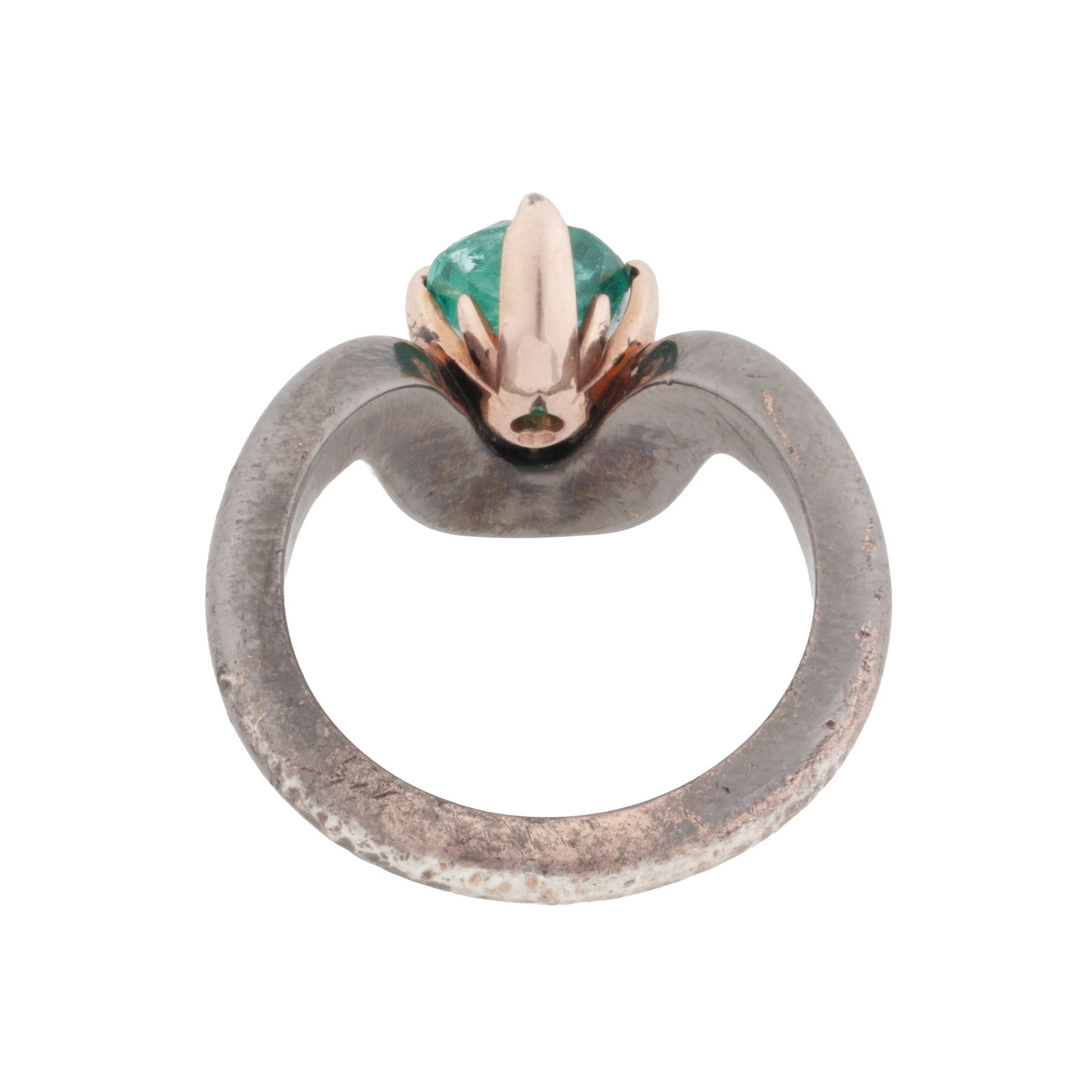 An emerald ring White and yellow metal - 3