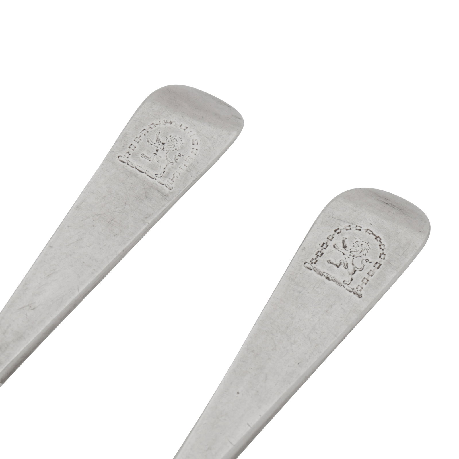 Glasgow circa 1770 by Adam Graham A pair of George III Scottish provincial silver tablespoons - 3