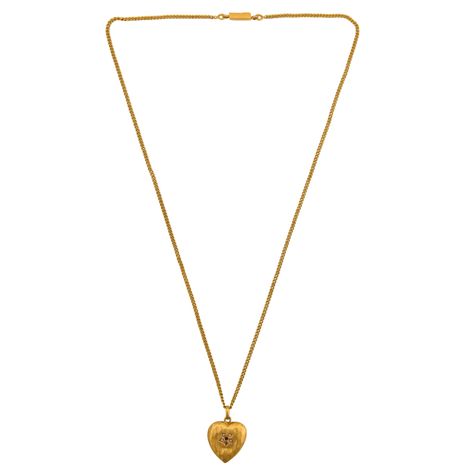 A heart pendant necklace Yellow metal - 2