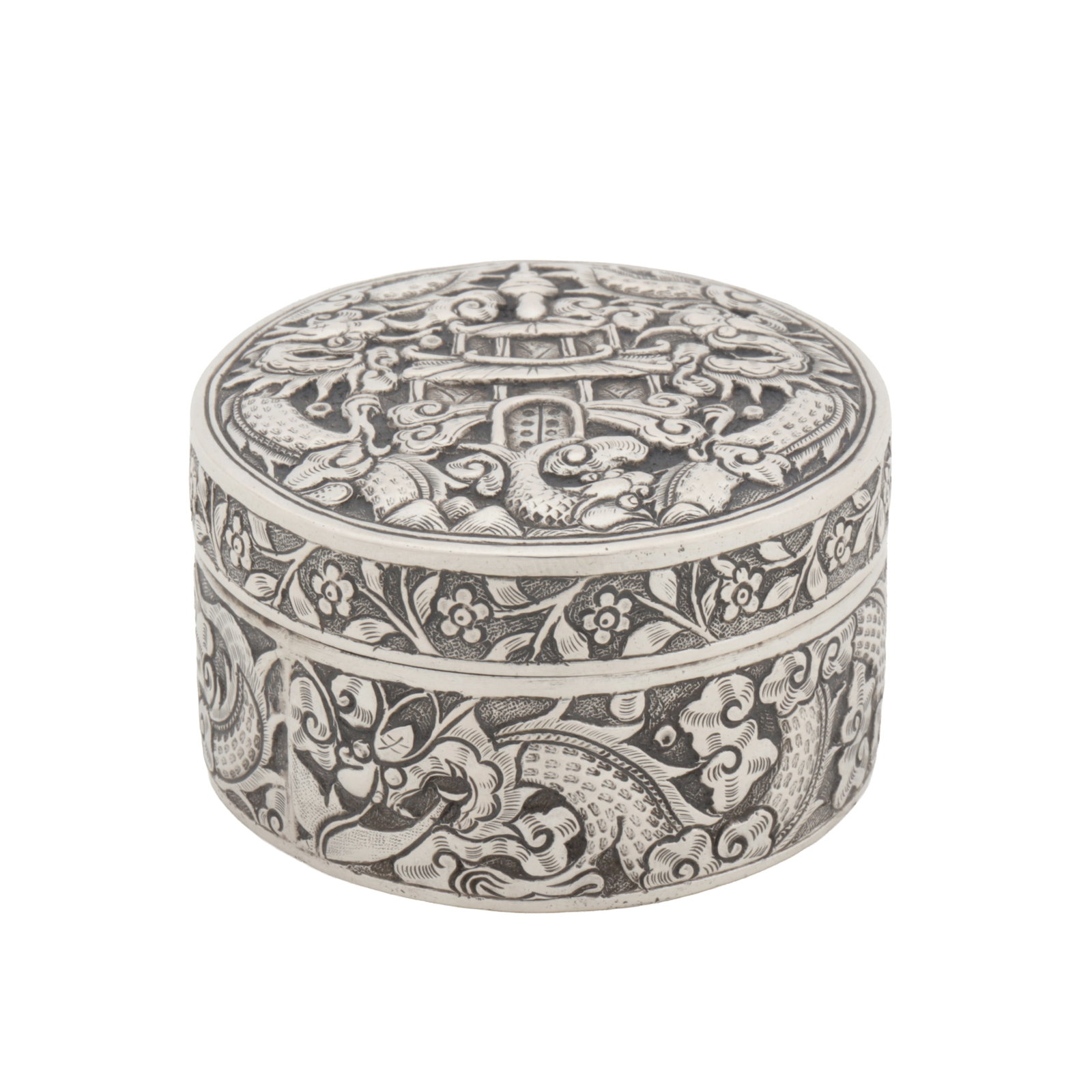 Siamese (Thai) probably Bangkok circa 1890 A late 19th century unmarked silver box - 2