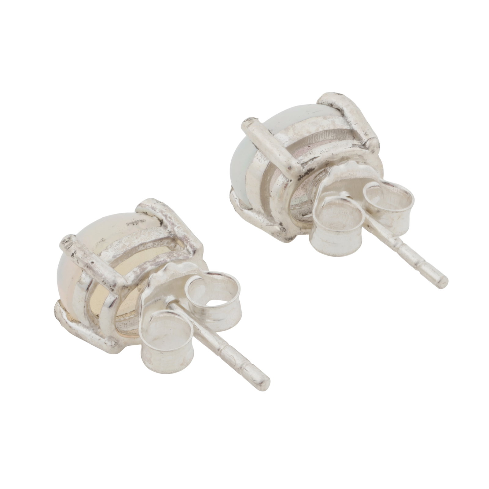 A pair of opal stud earrings White metal - 2