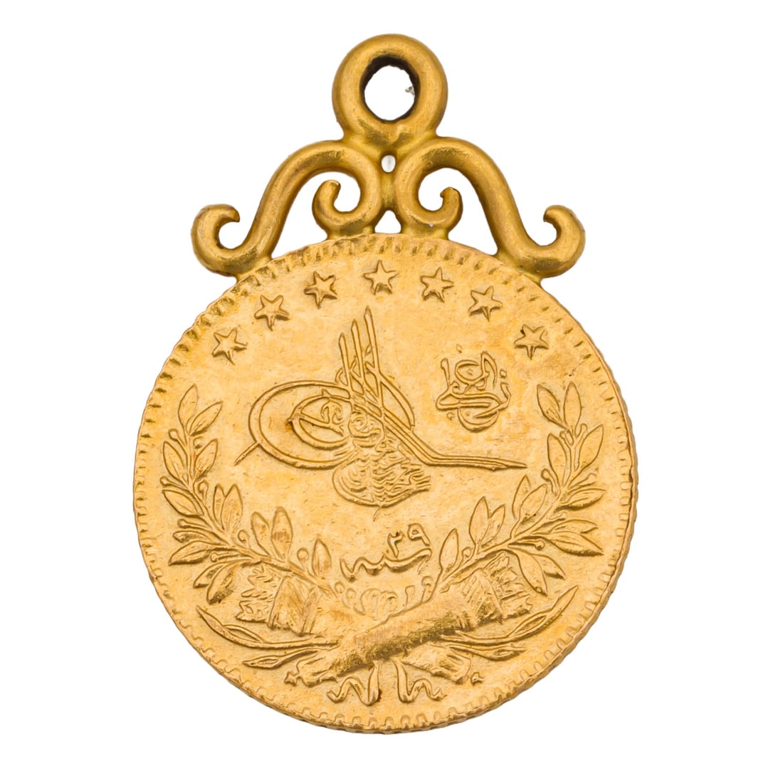 A coin pendant Yellow metal - 2