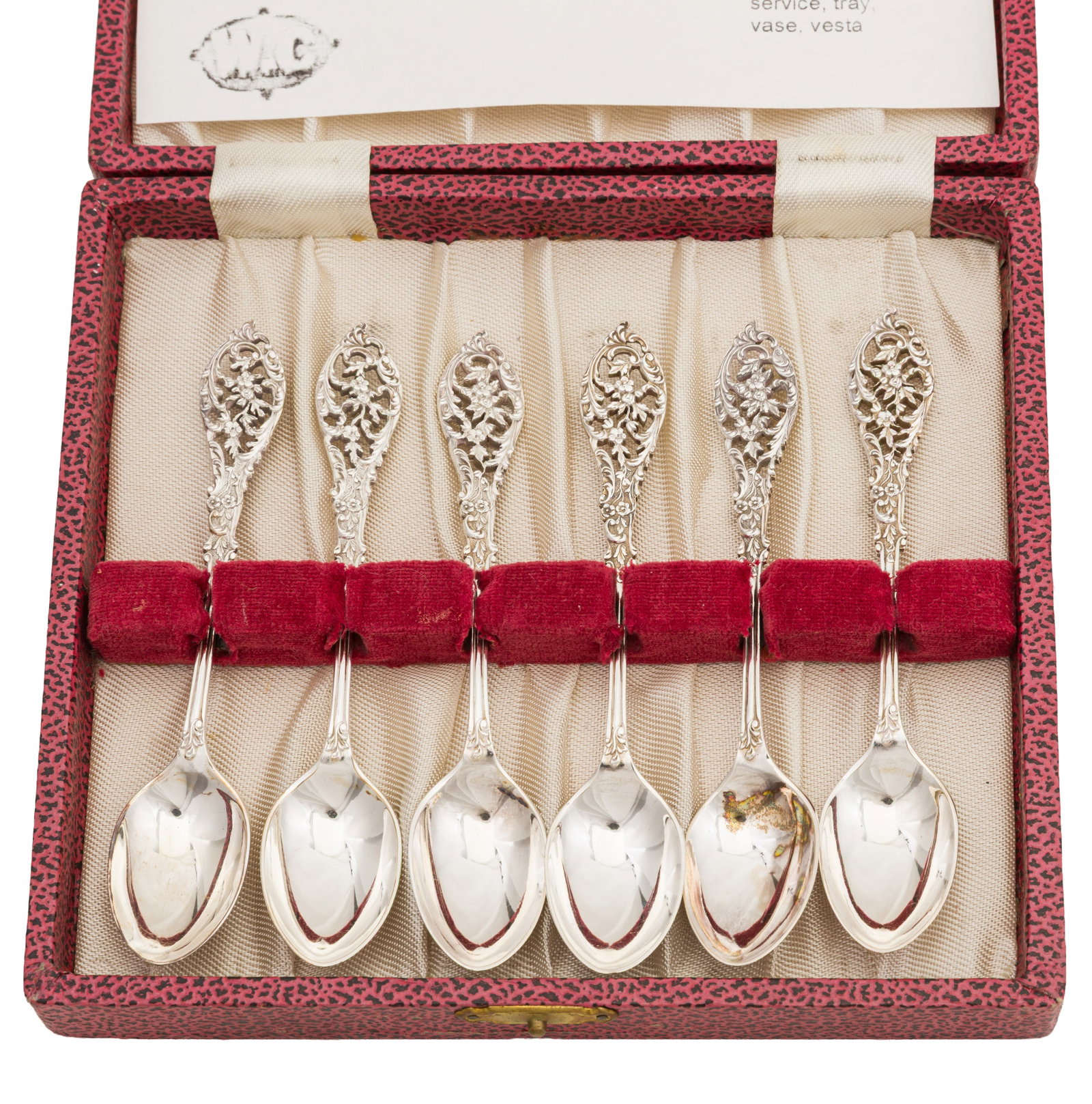 Birmingham 1896 by William Comyns and Sons A cased set of Victorian sterling silver coffee spoons - 3