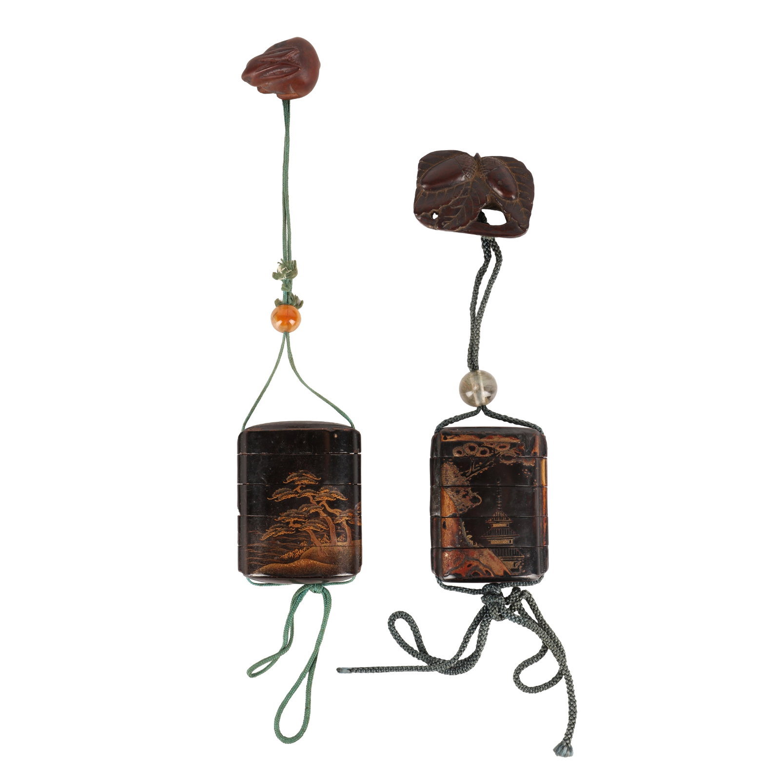 Two Japanese four-case inro, Edo period, 18th century (1 of 2)