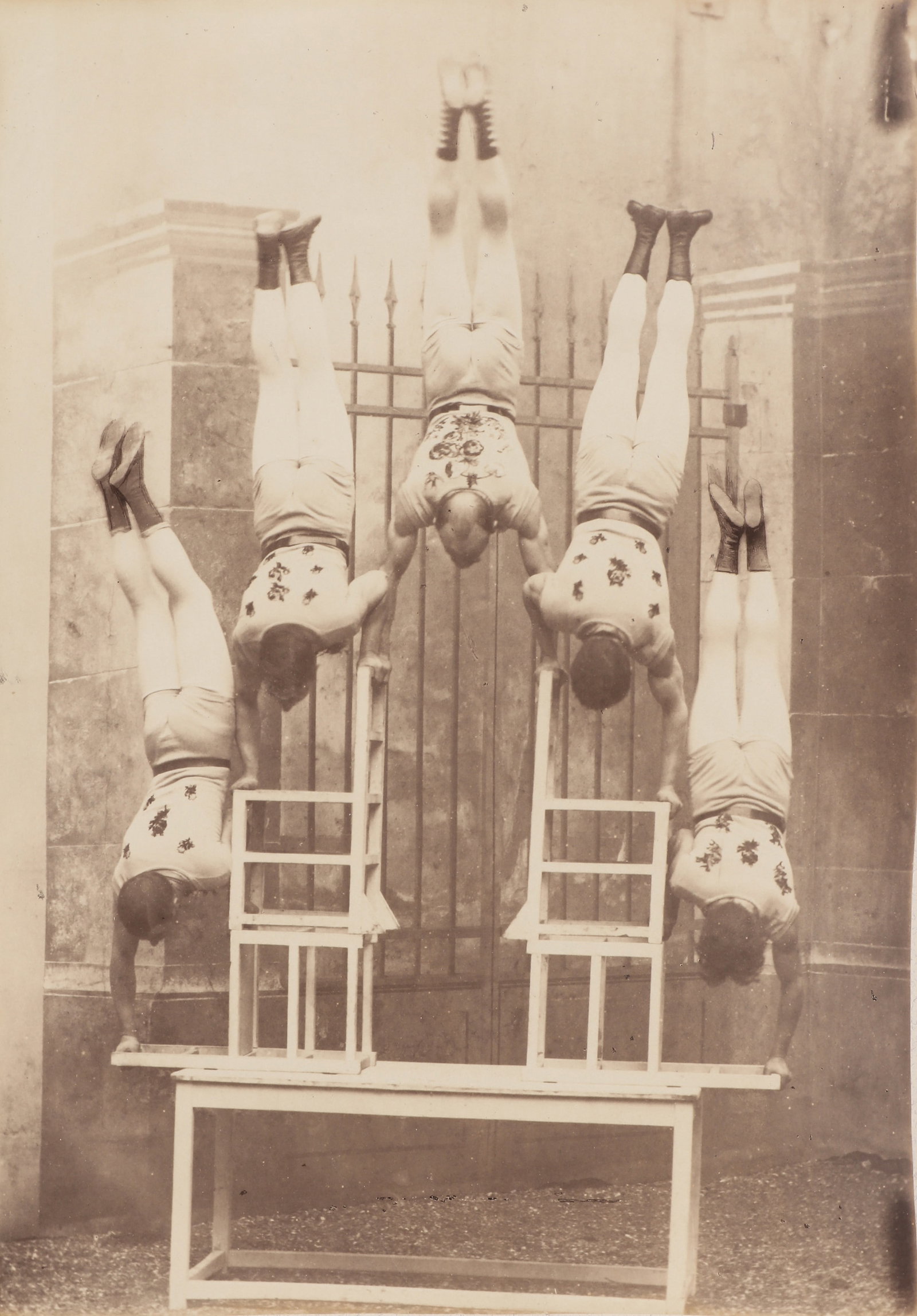 Walter Damry, Studio C. Mouth, (active 1870s-1890s) Cirque D'Amateurs Lille, 1885: An album of 16 mammoth plate albumen prints, image size 28 x38 cm (or the reverse), pasted down recto/verso on album pages, overall measuring 40 x47.5cm, depicting group portraits of various performer