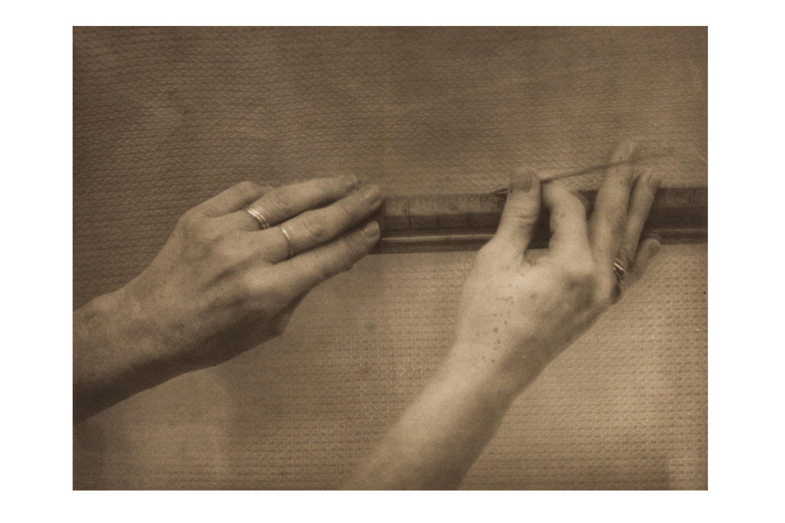 David McDermott and Peter McGough (XX) A collection of platinum-palladium prints, c.1990s: Comprising views of: a processing sink measuring 410 x 300mm, signed in pencil "Msrs McDermott & McGough, not in the edition of" verso; a bookshelf measuring 405 x 290mm; a pair of hand studies measur