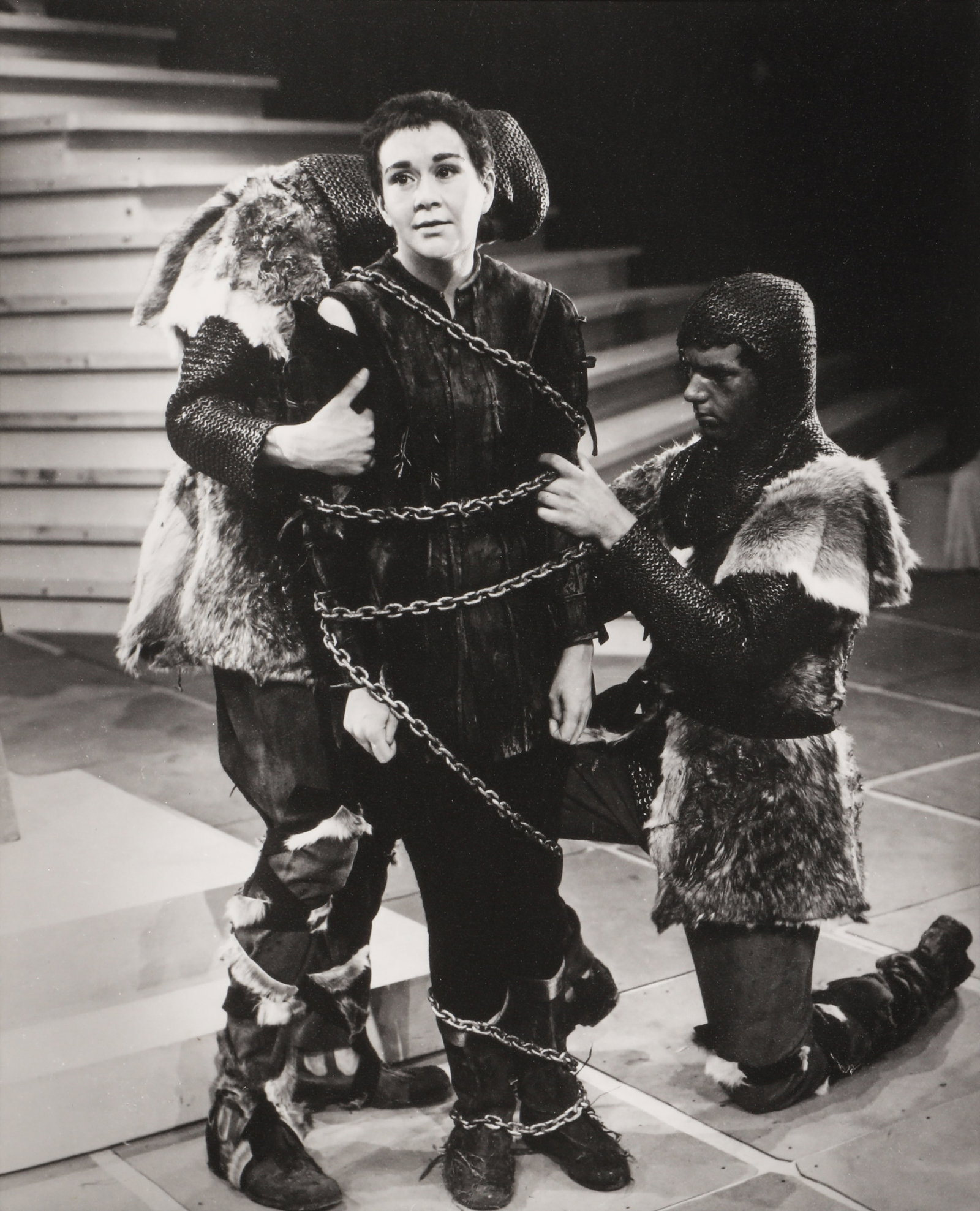 Angus McBean (1904-1990) Joan Plowright as St. Joan, Chichester, 1963: Silver gelatin print, printed later, image/sheet size 25.2 x 20cm, signed and captioned by the photographer in ink verso.