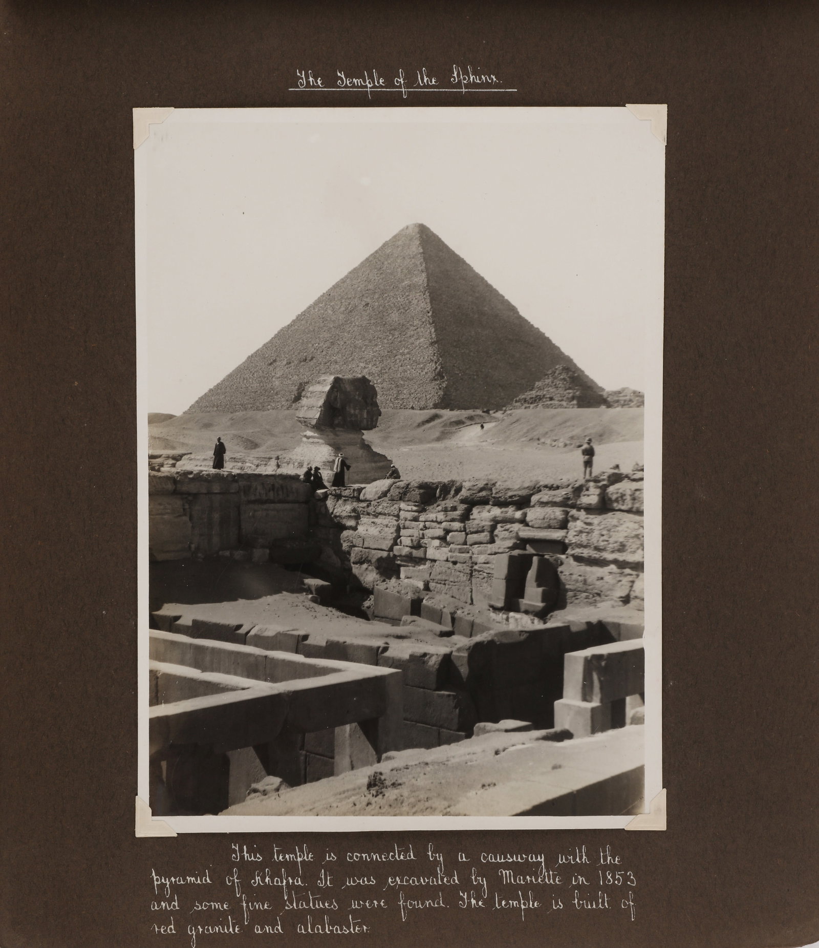 Egypt, c.1920s A Pair of Albums, c. 1920s: A mix of silver prints across two albums, comprising 71 larger silver prints, measuring 16 x 22.5cm, mounted recto/verso in corners, accompanied by lengthy captions in silver ink; and over 200 smaller