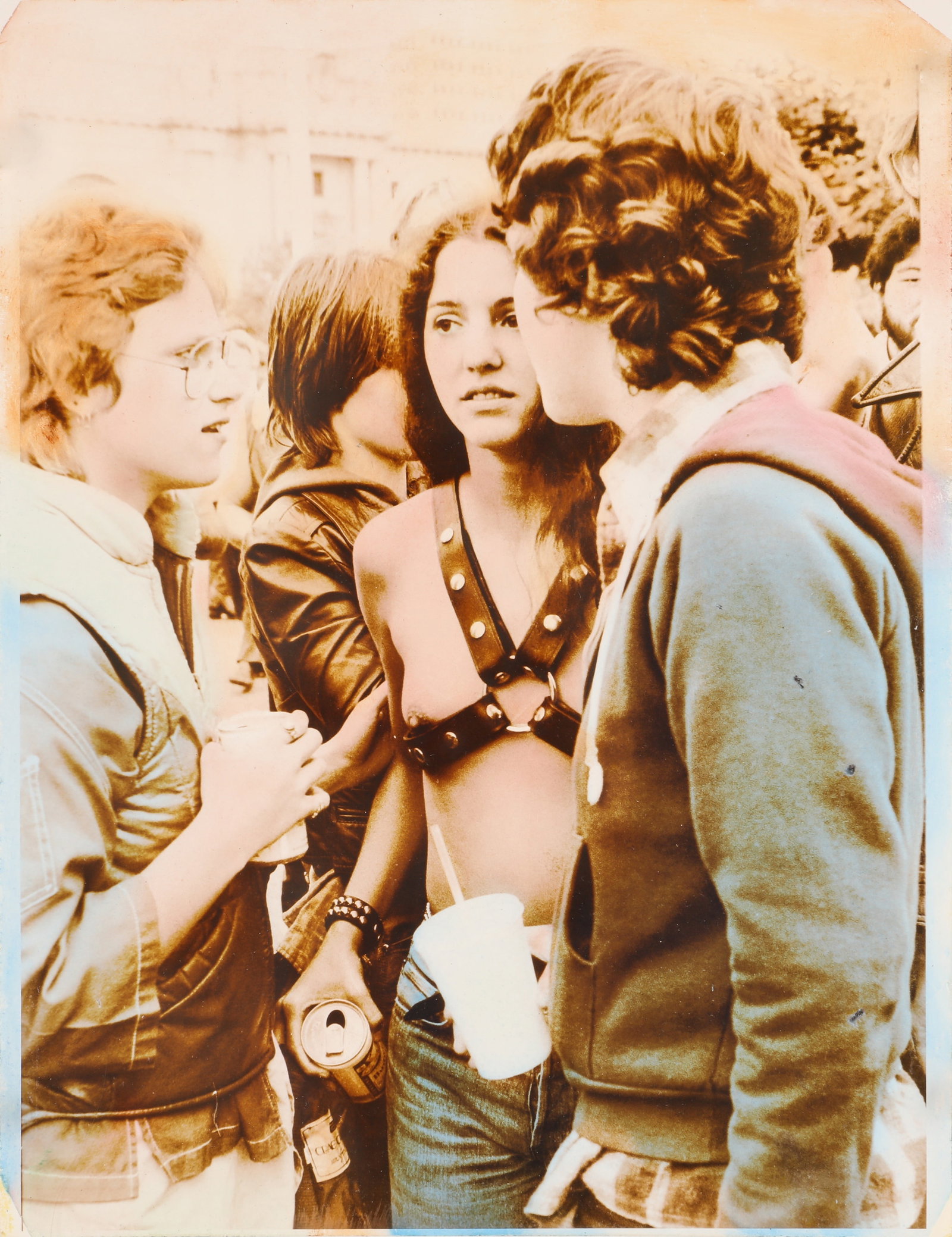 Conrad Grodsky (1924–2010) San Francisco Gay Freedom Day Parade, 1979: A group of three hand-coloured silver gelatin prints, each overall measuring 28 x 35.5cm [or the reverse], each with the photographer's credit stamp verso, and housed in the original artist mounts. Qt