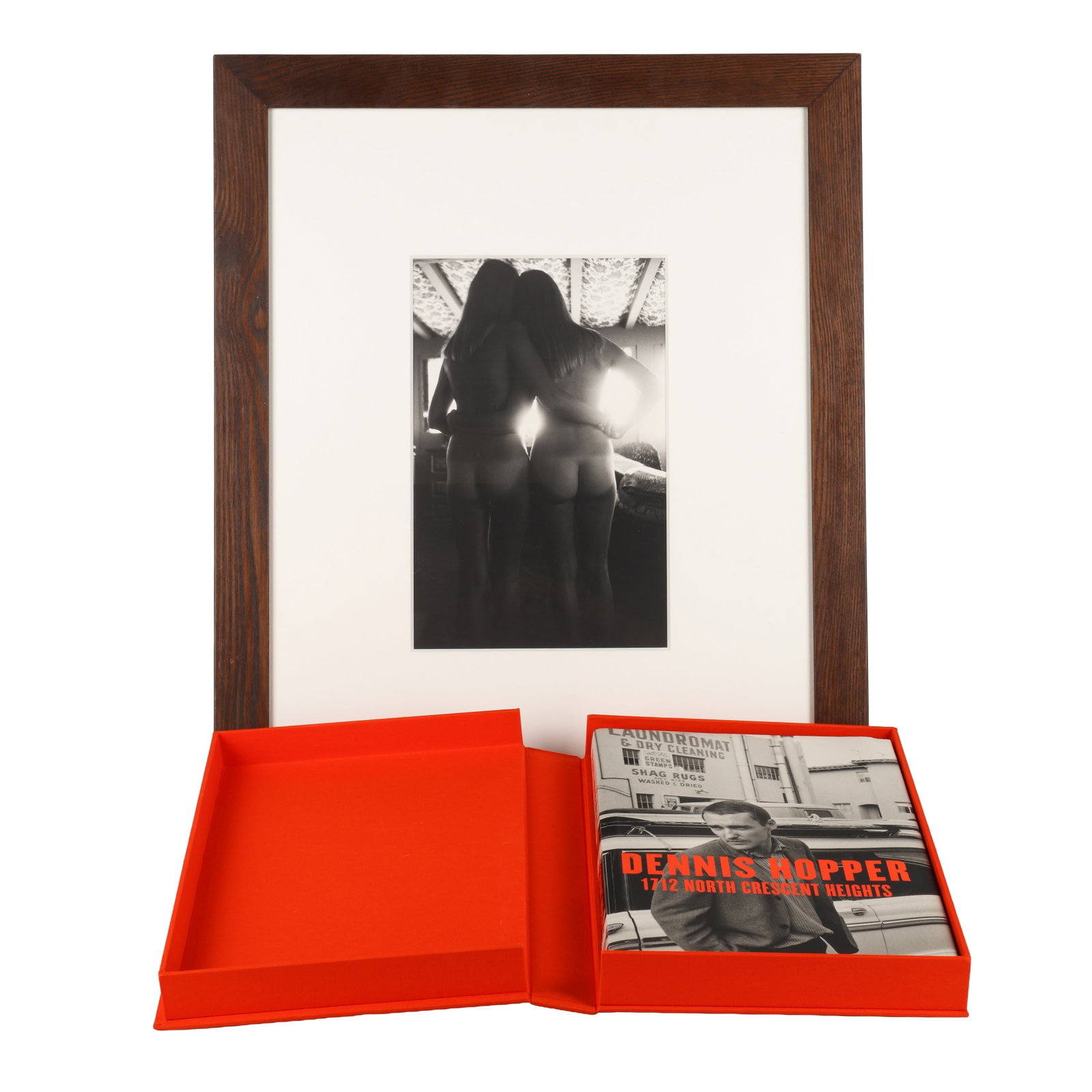 Dennis Hopper (1936-2010) 1712 North Crescent Heights: Photographs 1962-1968, 2001: First edition, one of 5,000 copies, this copy from the special edition of 100 copies issued with a gelatin silver print, signed by the photographer on the verso (framed). Large folio, white cloth with