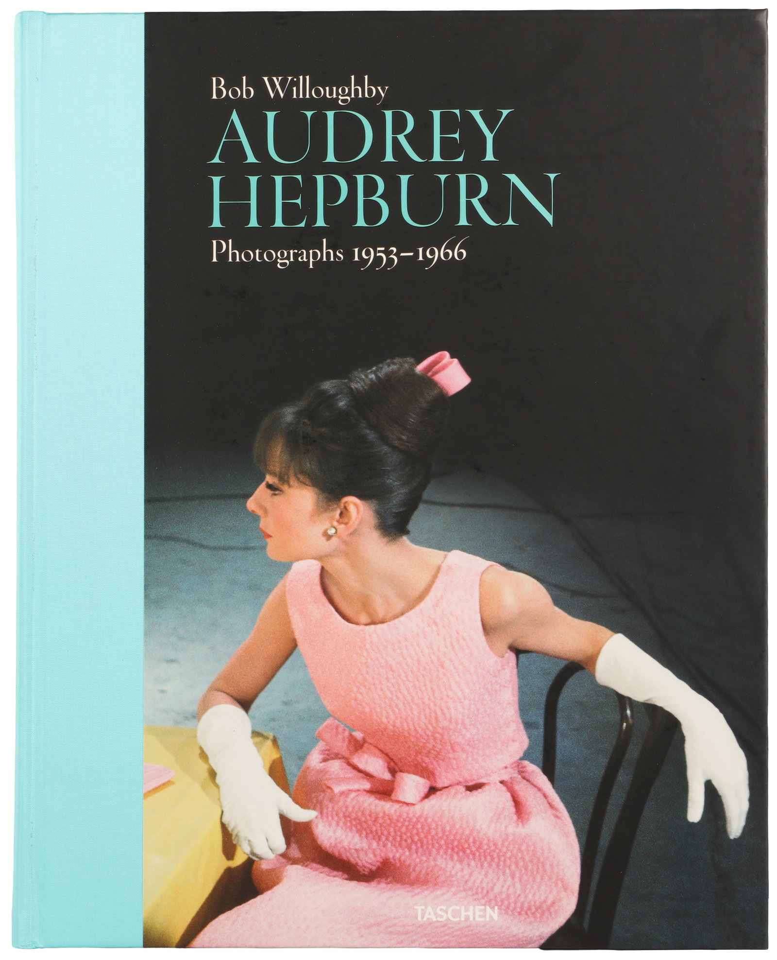 Bob Willoughby (1927-2009) Audrey Hepburn, Photographs 1953-1966 [Collector's Edition, 2009]: Hardcover folio, pictorial boards with teal cloth binding, from the limited edition /1,000, signed by the photographer in ink with typed number 200 on the title page overlay. Housed in the original te