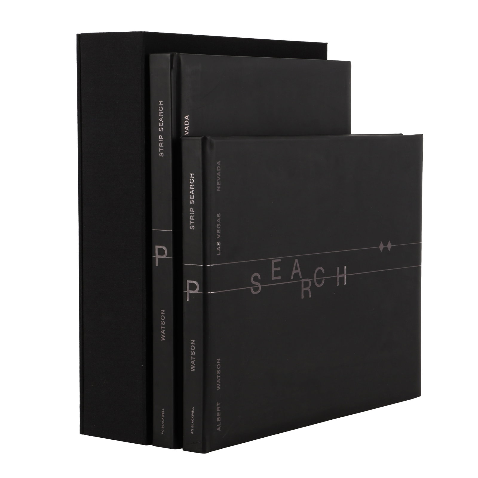 Albert Watson (b.1942) Strip Search, 2020 [Limited Edition]: Two-volume limited edition /500, hardbacks, padded black plastic boards, titles printed in silver, signed by the photographer to the front endpaper of the first volume, with the edition number '39' st