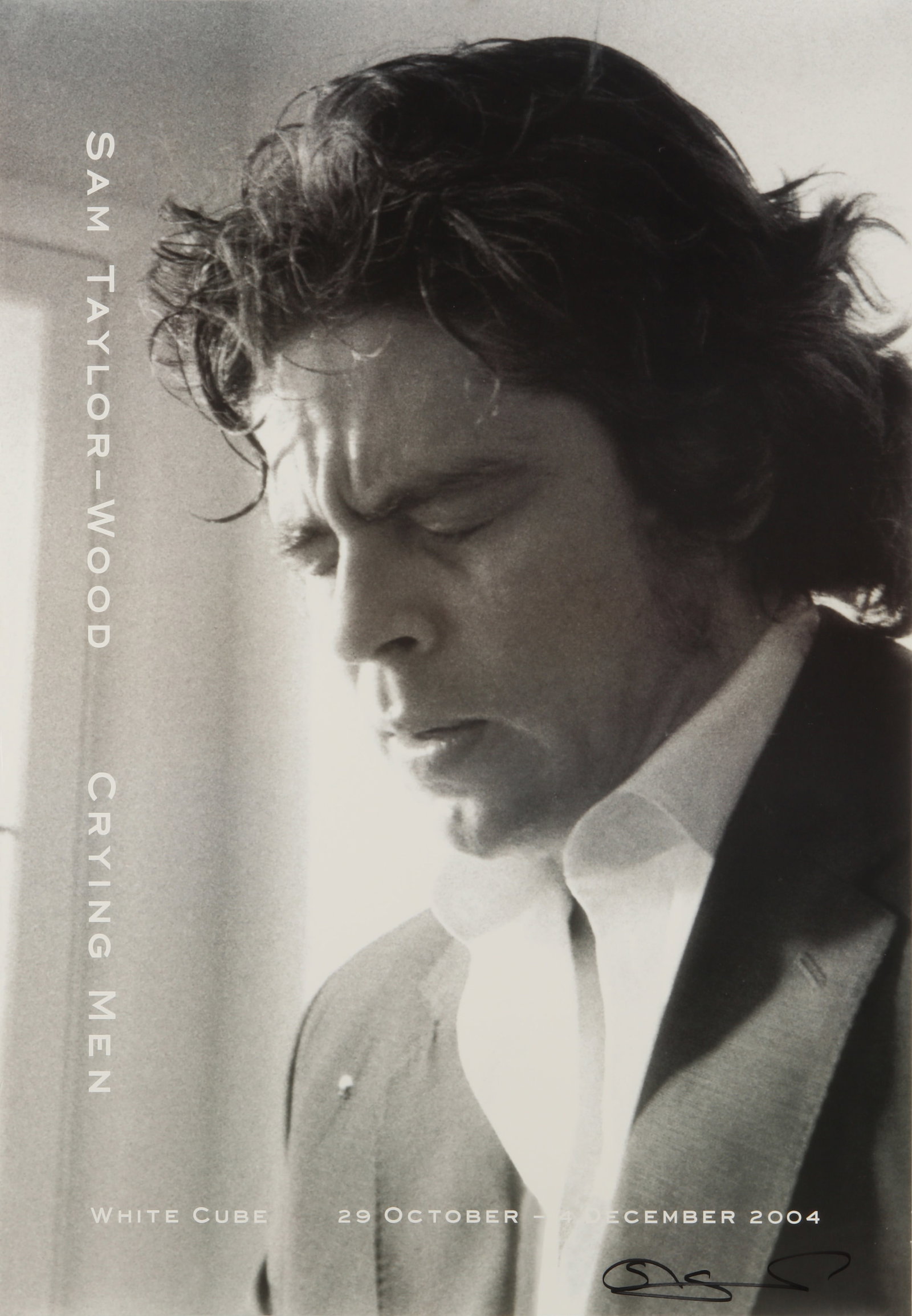 Sam Taylor-Wood (b.1967) Crying Men Exhibition Posters, 2004: A group of four offset lithograph posters, printed in colours, full sheets printed to the edges, each measuring 78 x 54cm, each signed by the artist in black ink. Published by White Cube, New York, on