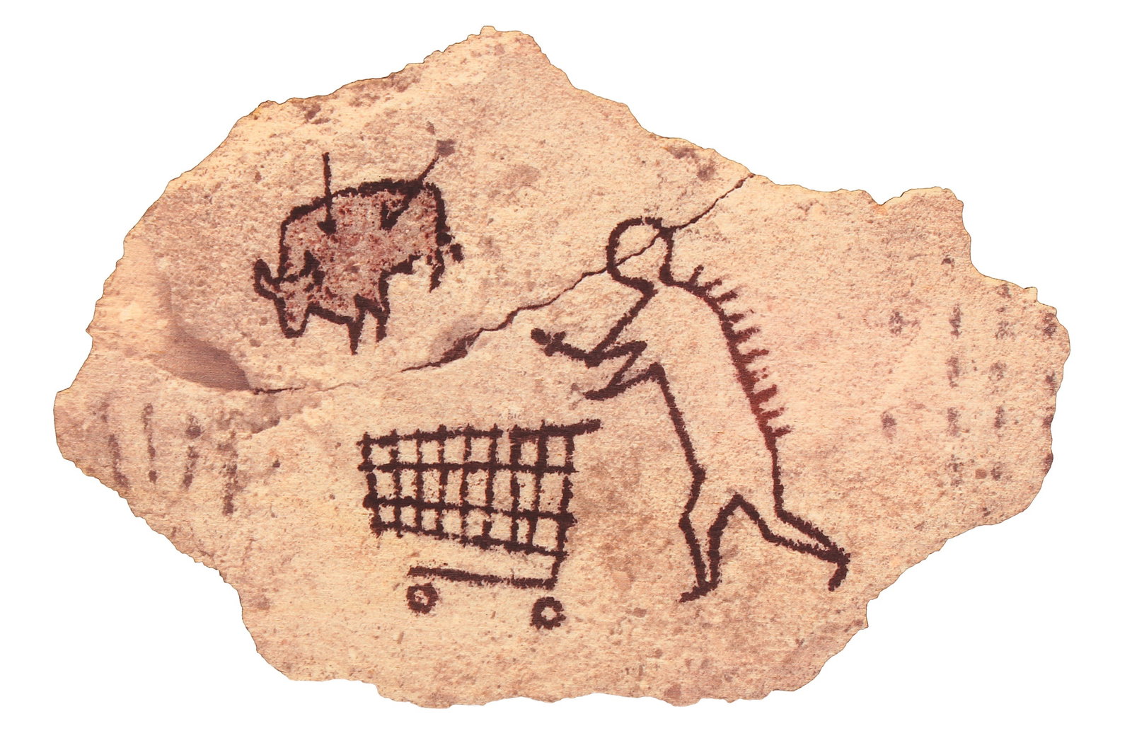Banksy (British, b.1974) Peckham Rock: wooden postcard unframed ARR Size:(12 x 18cm)