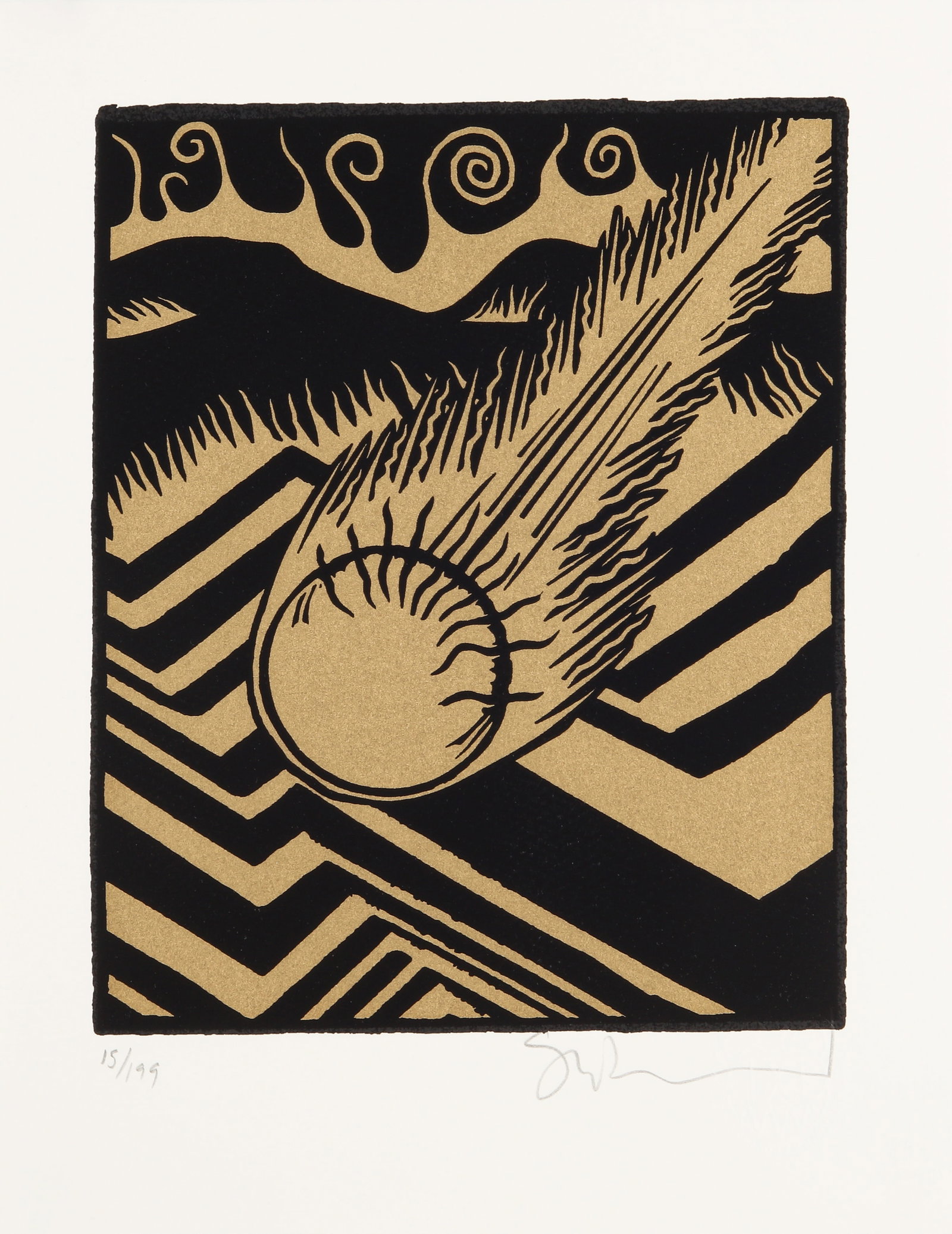 Stanley Donwood (British, b.1968) Volatility (gold) (1 of 1)